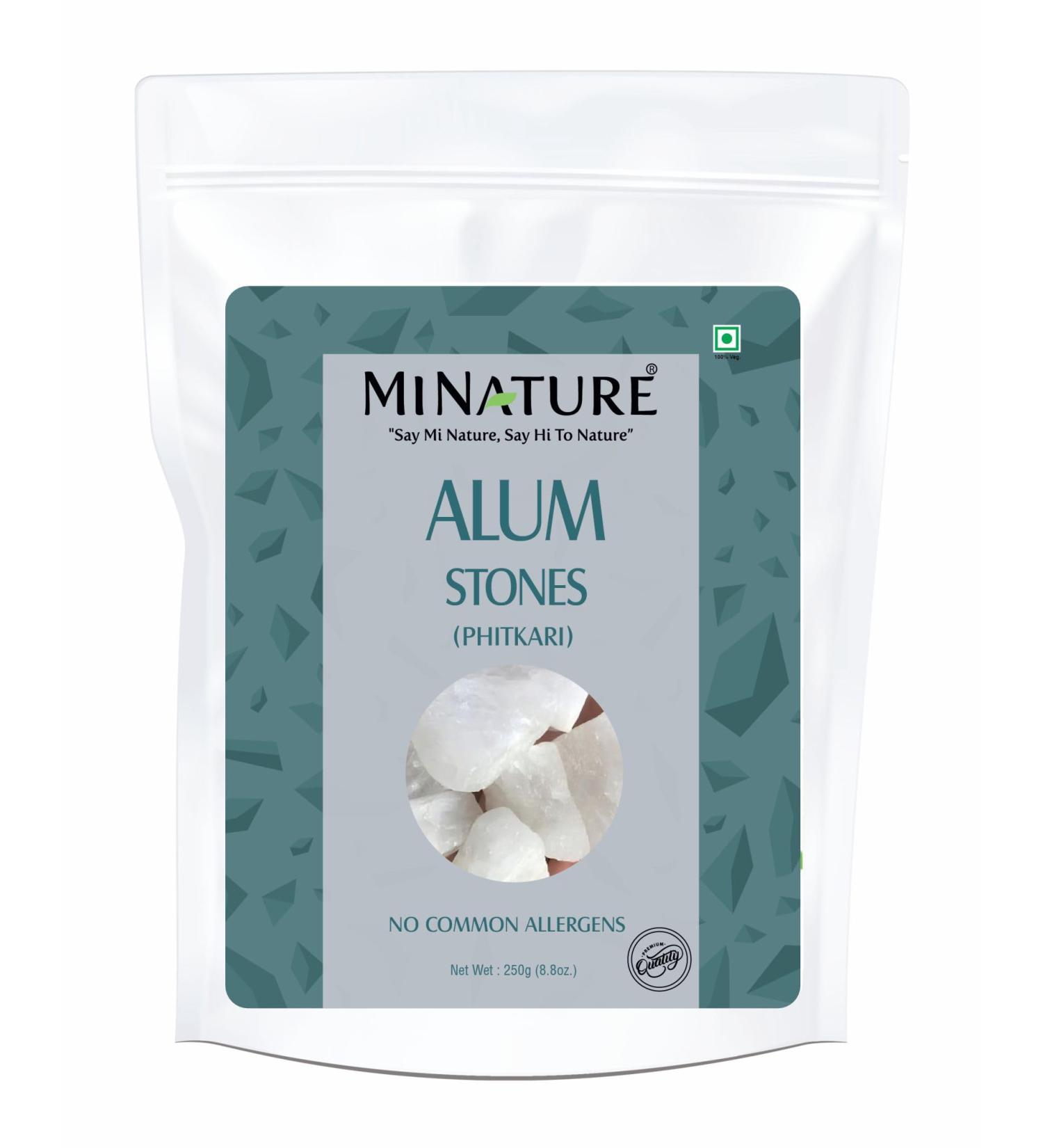 Alum Stone (phitkari) by mi nature | for Skin Care | Water Purify| Pure Alum Stone (Potassium Alum) (Fitkari)|Cruelty Free | Post Shave Use| For Natural Deodorant | (250g)(8.81oz) 8.82 Ounce (Pack of 1) - Buy Online on GoSupps.com