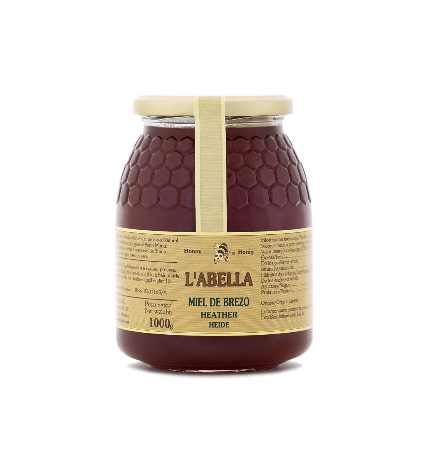 L'Abella Mel - 100% Natural Heather Honey | Pure Bee Honey - Artisanally Harvested on the Costa Blanca Spain - Gluten Free - 1000g - Buy Online on GoSupps.com