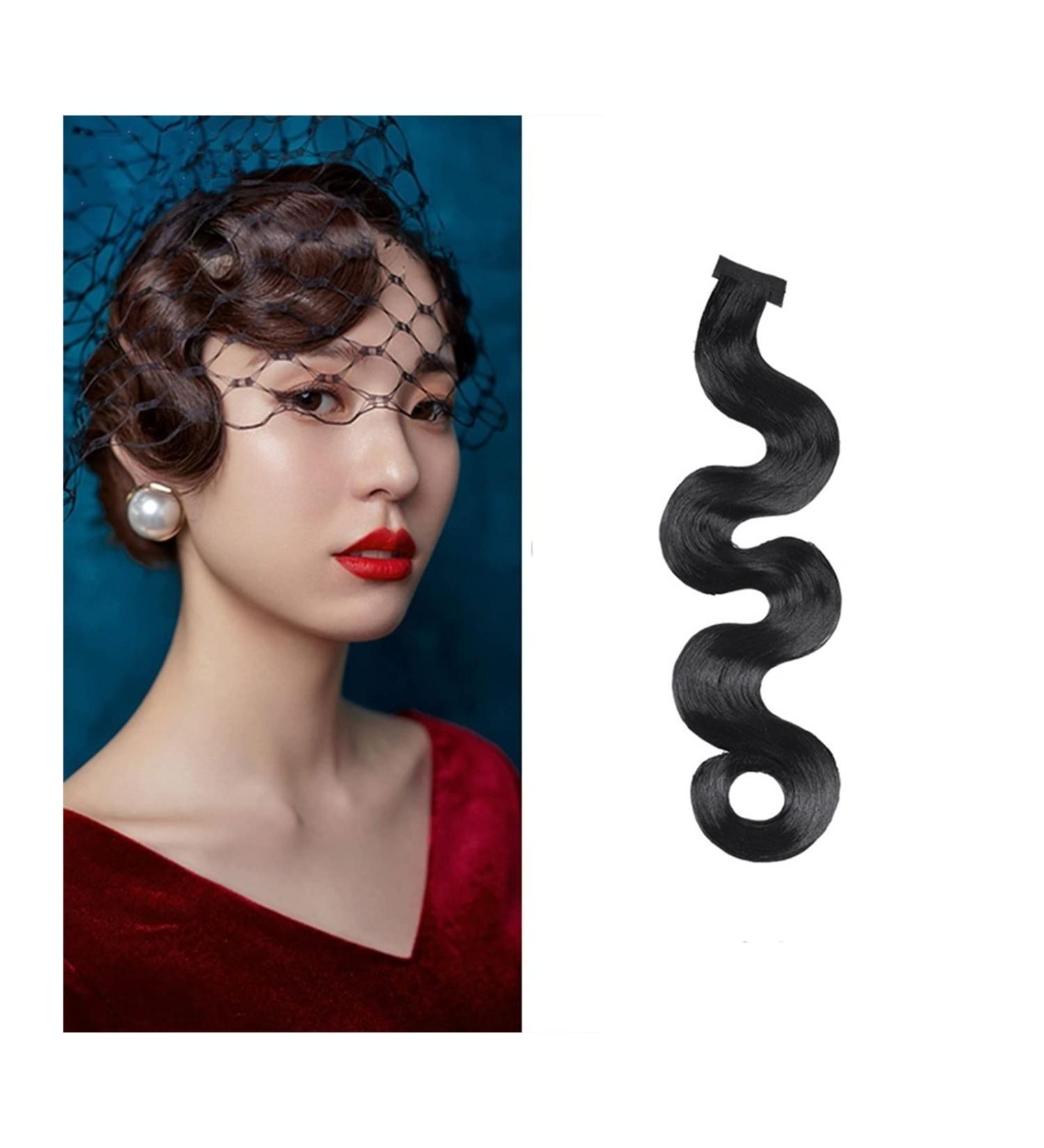 Bangs Hair Clip Finger Wave Bangs Clip In Bangs 10" Vintage Ripple Bangs Synthetic Hairpieces Black Retro Hand-pushed Bangs for Photography Cosplay Costume Party Bangs Clip in Hair (Color : A) - Buy Online on GoSupps.com