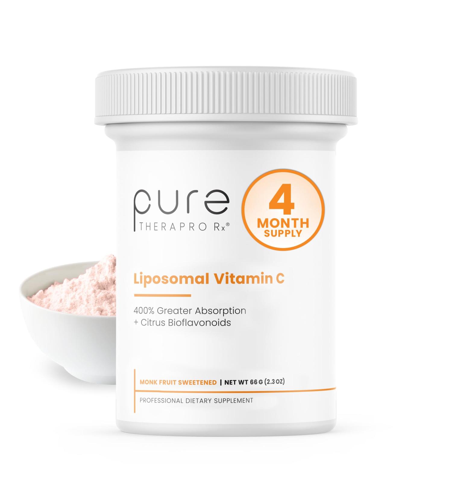 Pure Therapro Rx Liposomal Vitamin C Powder Patented PureWay Vegan Vitamin C Supplement Supports Healthy Aging Immune Function & Collagen Formation Non-GMO Made in The USA (66g 120 Servings) 2.1 Ounce (Pack of 1) - Buy Online on GoSupps.com