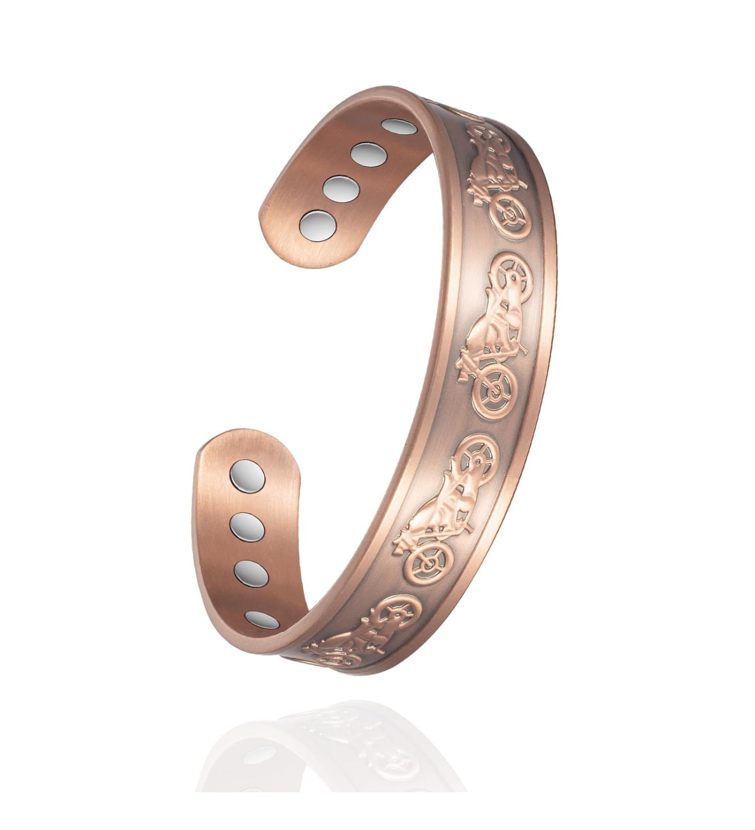 99% Pure Copper Adjustable Magnetic Bracelet for Men - Fashionable Jewelry Gift - Buy Online on GoSupps.com