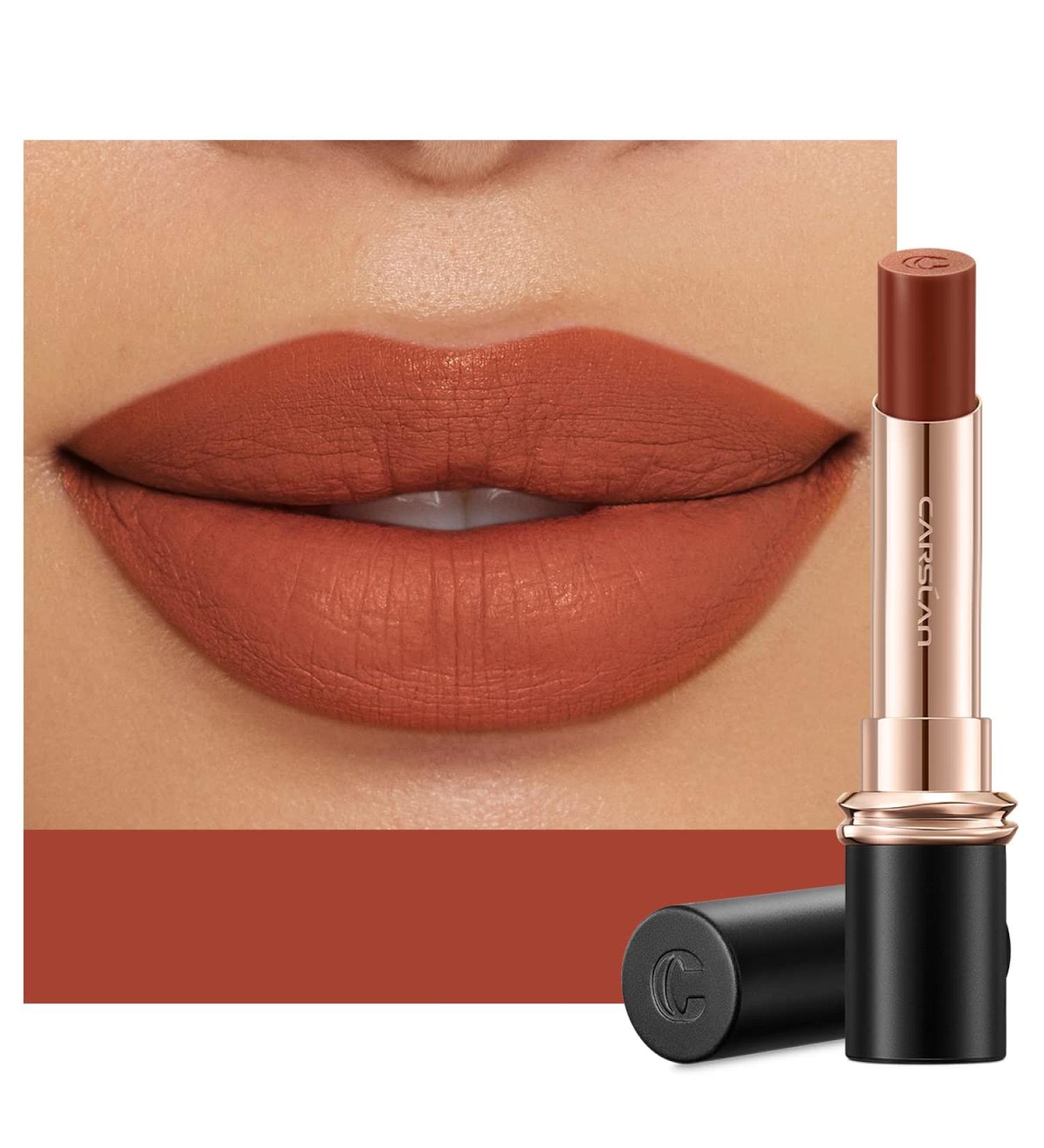 CARSLAN Matte Vegan Lipstick - Highly Pigmented, Cruelty-Free Lip Makeup with Vitamin E and Castor Seed Oil - M17 - Buy Online on GoSupps.com