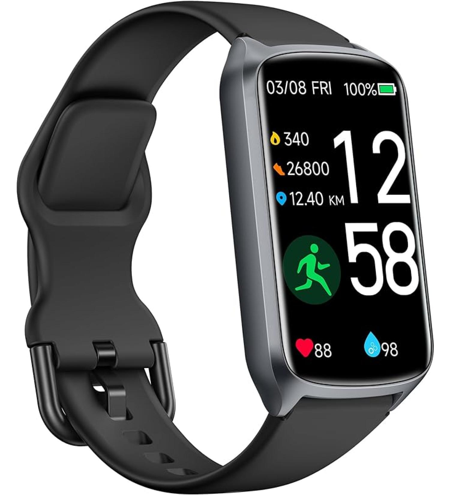 Amzhero Health Fitness Tracker with 24/7 Heart Rate Blood Oxygen Blood Pressure Sleep Tracker 5ATM Waterproof Activity Trackers with Step Tracker - S & L - Spaceblack - Buy Online on GoSupps.com