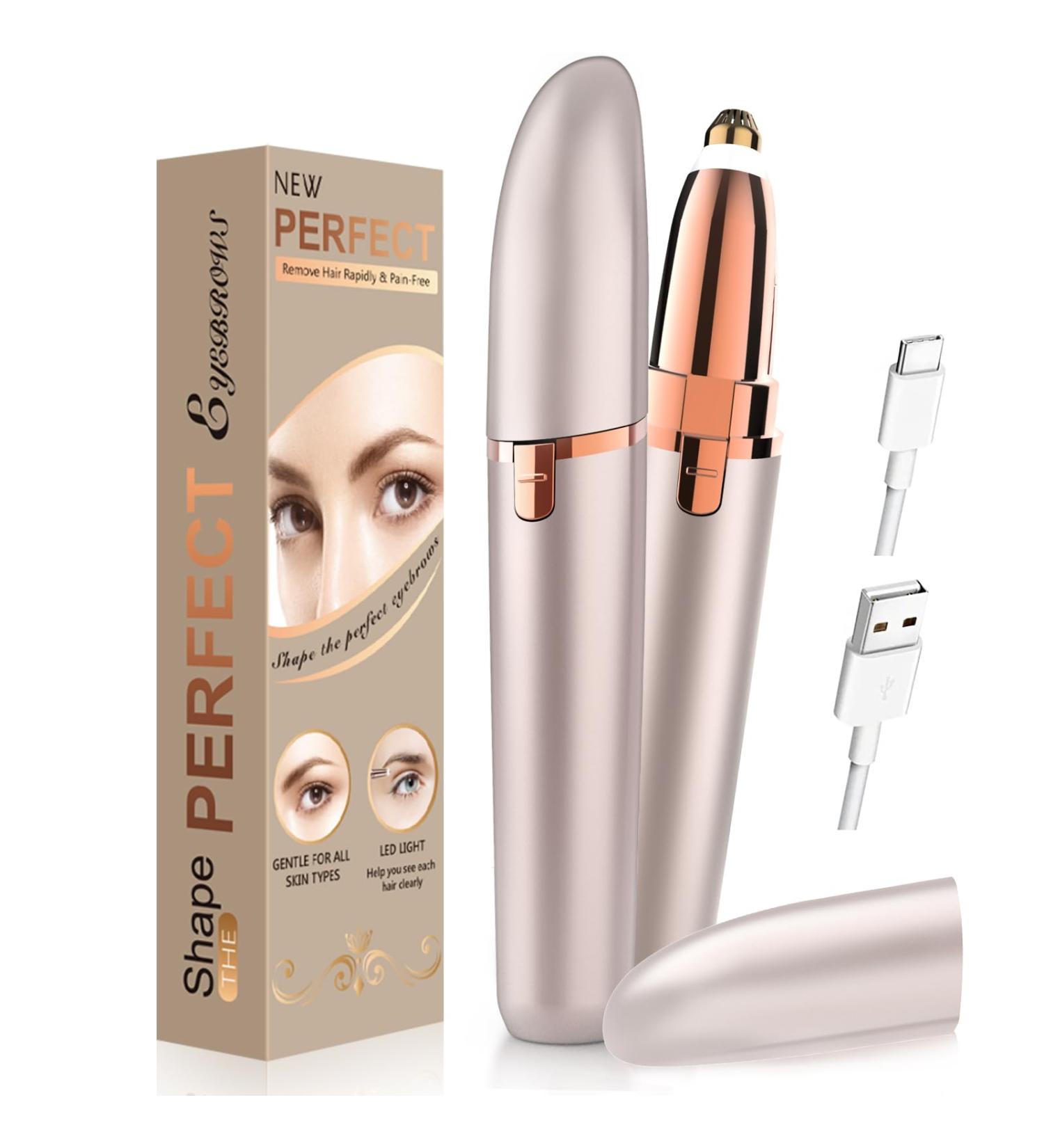 Rechargeable Women's Eyebrow Trimmer: Painless & Safe Electric Hair Remover | Rose Eyebrow Shaper Pen - Buy Online on GoSupps.com