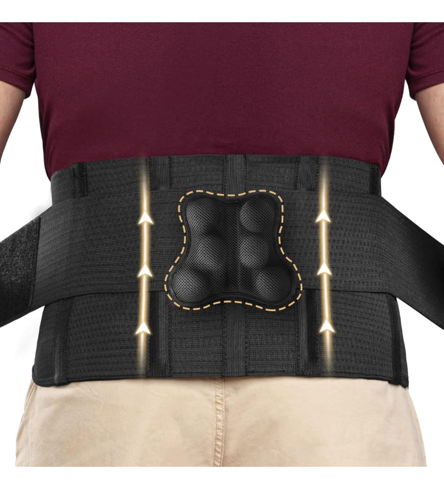 Dfynest Lower Lumbar Support Posture Corrector for Men and Women - Large Size with Removable Pad for Pain Relief, Scoliosis, Sciatica, Herniated Disc - Ideal for Heavy Weight Lifting Workouts - Buy Online on GoSupps.com