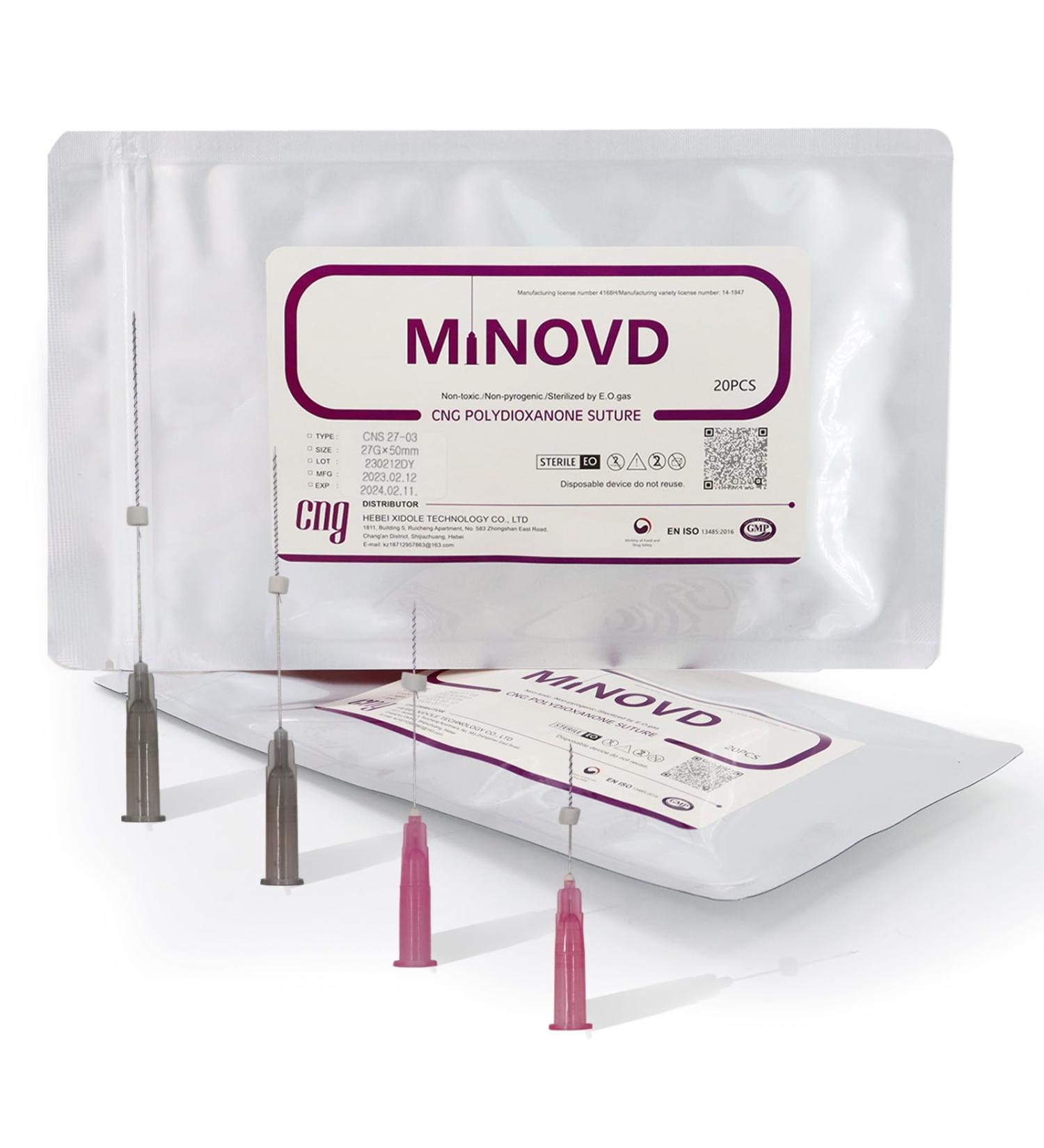 Minovd PDO Thread for Facelift | PDO Screw Thread 27G 60mm | V-Lift - 40pcs for Optimal Skin Tightening - Buy Online on GoSupps.com