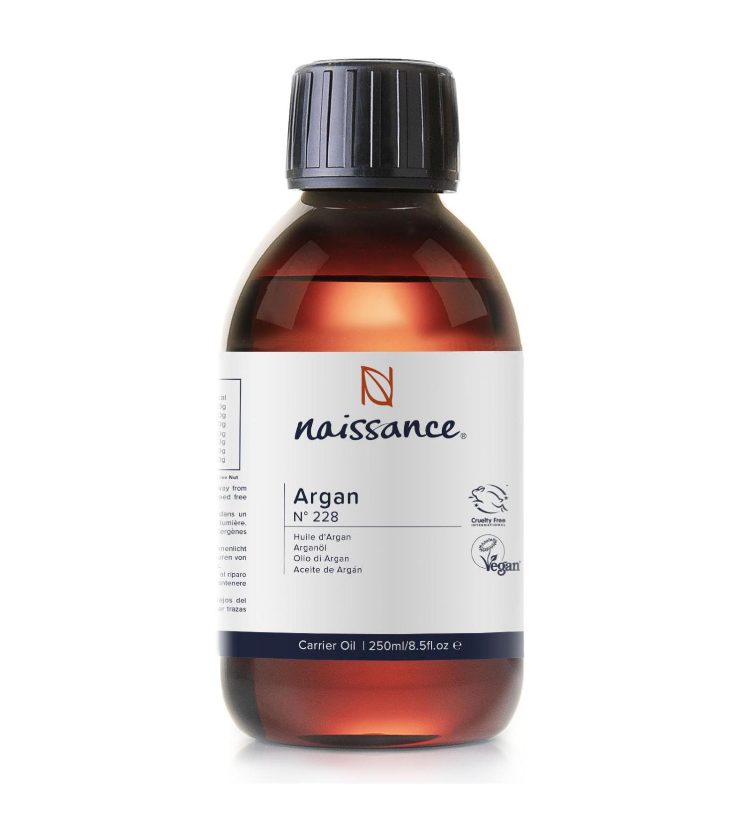 Naissance Moroccan Argan Oil (No. 228) 225 ml - for Dry Or Curly Hair Face Body Beard - Cold Pressed - Anti-Aging Cosmetics - Buy Online on GoSupps.com