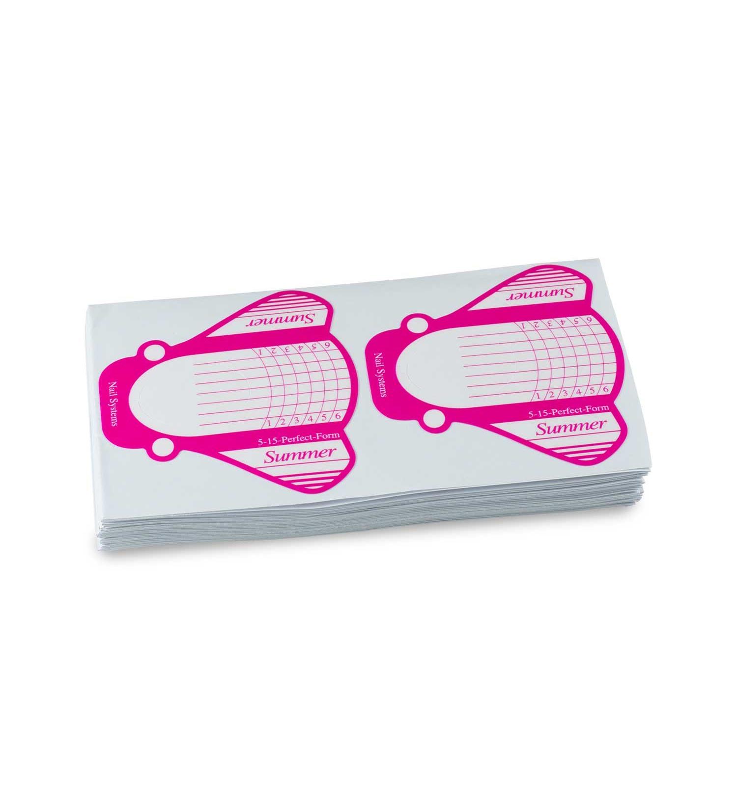 N&BF PROFI modeling template extra wide100 roll self -adhesive paper templates for the modeling of gel and acrylic nails |Extra width art nail stencil pink white