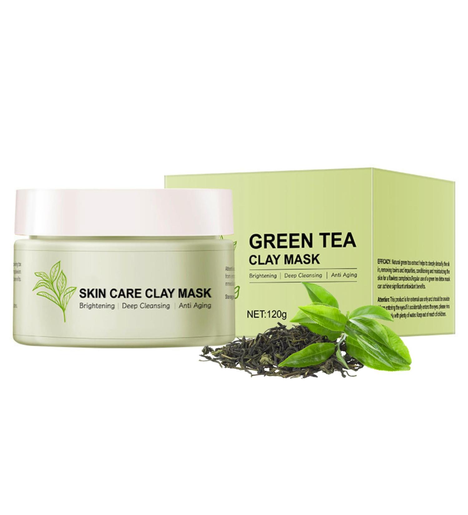 Green Tea Face Mask Kaolin Clay Mask for Pores Skincare Organic Mud Mask for Face Green Tea Deep Cleanse Mask Deep Cleansing Reducing Acne & Oil Smoothing & Anti Aging Reduce Blackhead - Buy Online on GoSupps.com