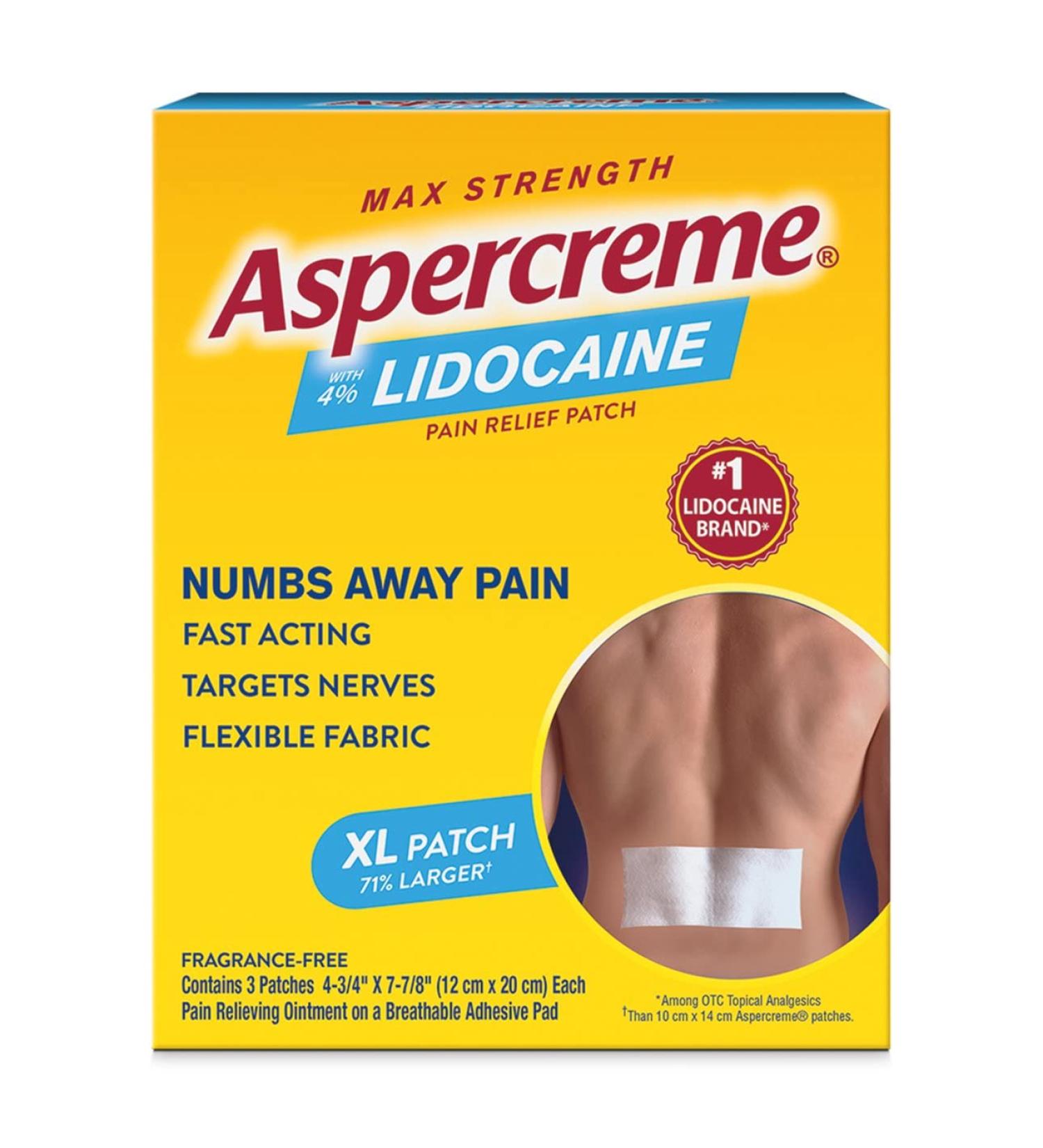 Aspercreme Lidocaine Patches XL - 3 Each (Pack of 2) - Fast-Acting Pain Relief - Buy Online on GoSupps.com