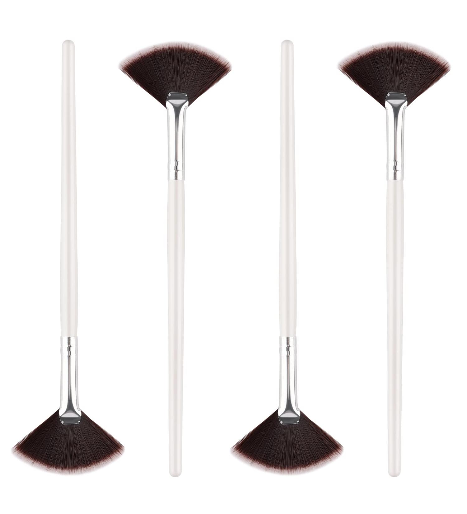 SAVITA 4Pcs Fan Brushes Fan Mask Brush Soft Facial Brushes Tools Facial Mask Applicator Brush Face Mask Brushes Makeup Brushes for Peel Sleeping Mask Mud Mask Makeup(Gradient Brown) 20.5cm/8 inches gradient brown - Buy Online on GoSupps.com