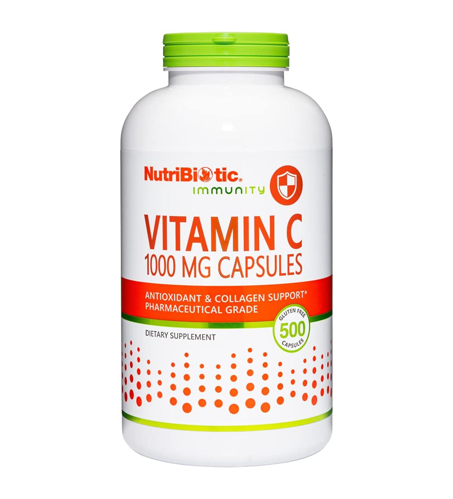 NutriBiotic - Vitamin C 1000 Mg Capsules 500 Count | Essential Immune Antioxidant & Collagen Support Supplement | Pharmaceutical Grade L-Ascorbic Acid 1000 Mg Per Serving | Gluten & GMO Free Unflavored 500 Count (Pack of  - Buy Online on GoSupps.com