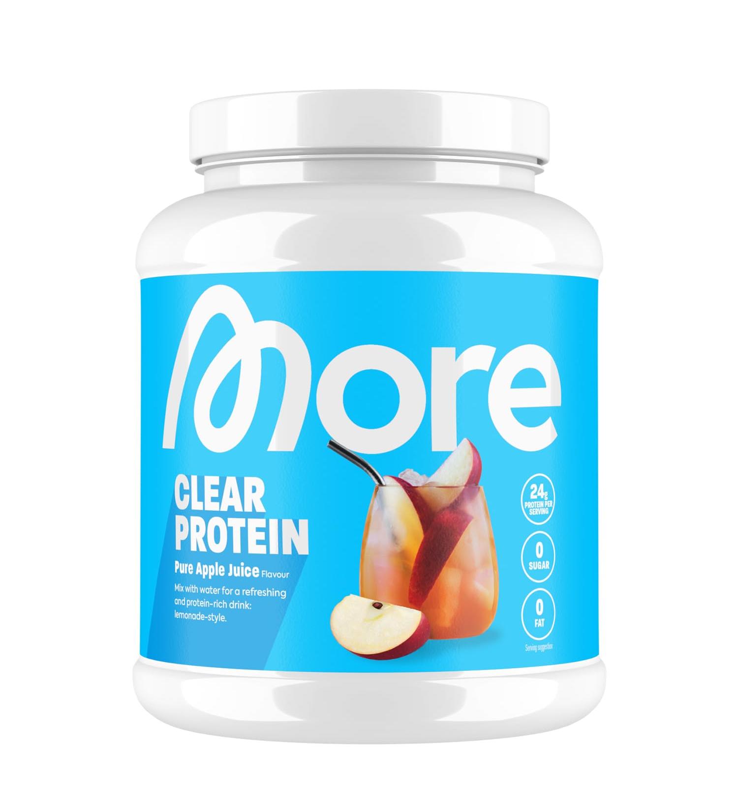 More Clear Protein - Pure Apple Juice 600g | Whey Isolate Protein Drink | Tested Quality - Made in Germany - Buy Online on GoSupps.com