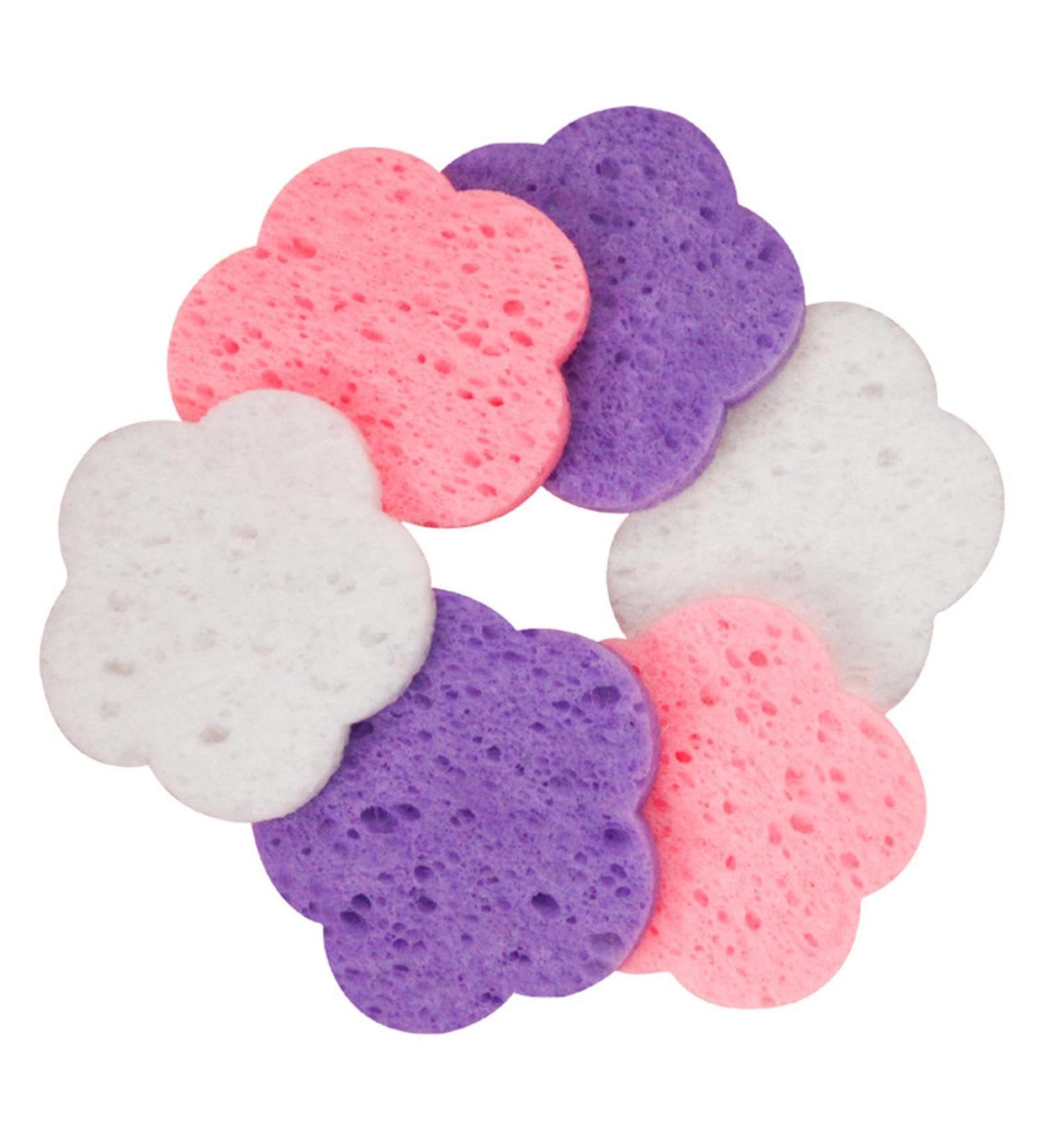 Spa Sponges for Facial Cleansing | Face Cleansing Pads for Women Gentle Makeup Removal Pads Skin-Friendly Soft Facial Cleansing Sponges with Flower Shape for Daily Life - Buy Online on GoSupps.com