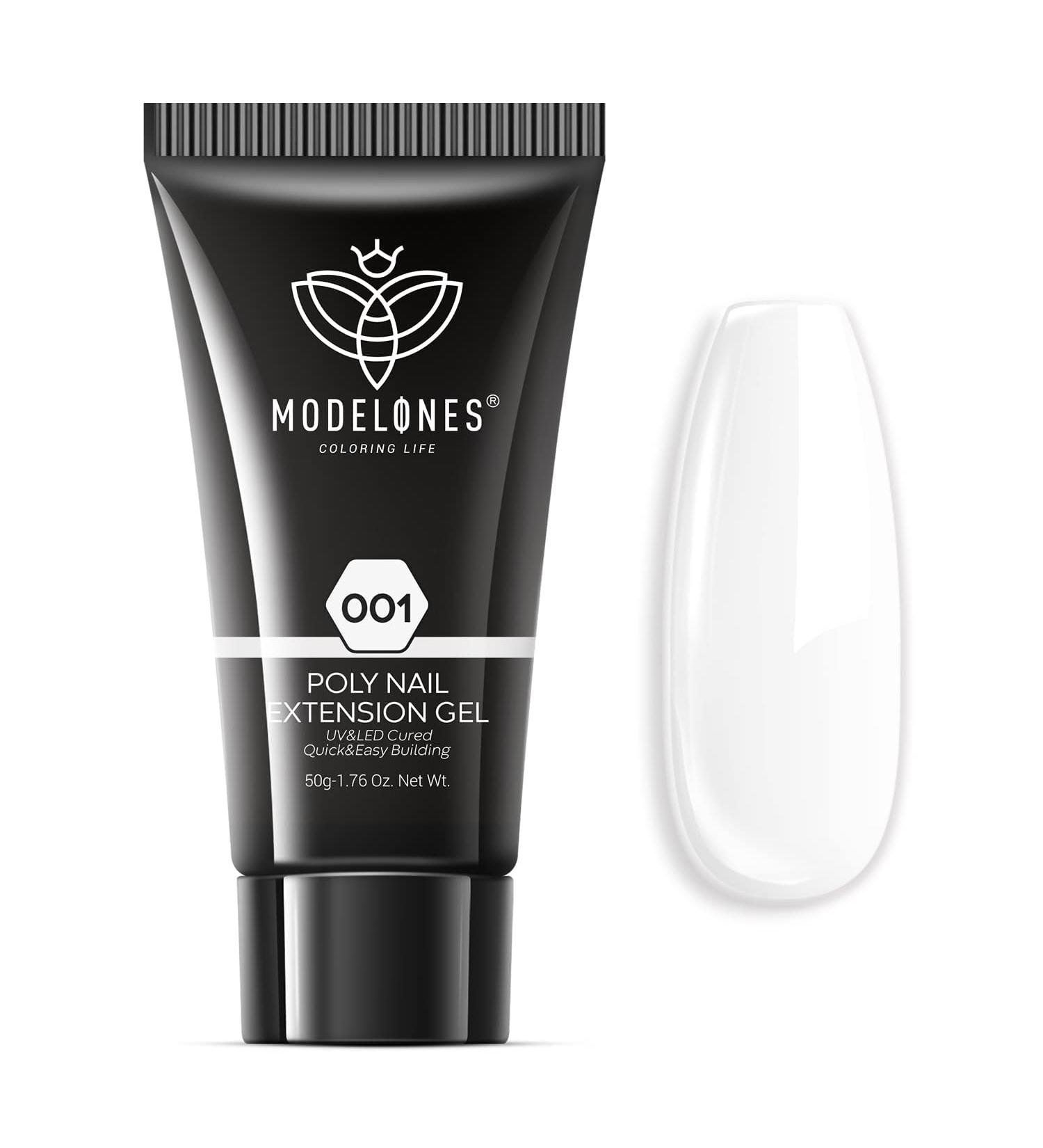 Modelones Polygel White 50ml - Milky White Poly Nail Gel for Quick Extensions | DIY Acrylic Nail Builder - Buy Online on GoSupps.com