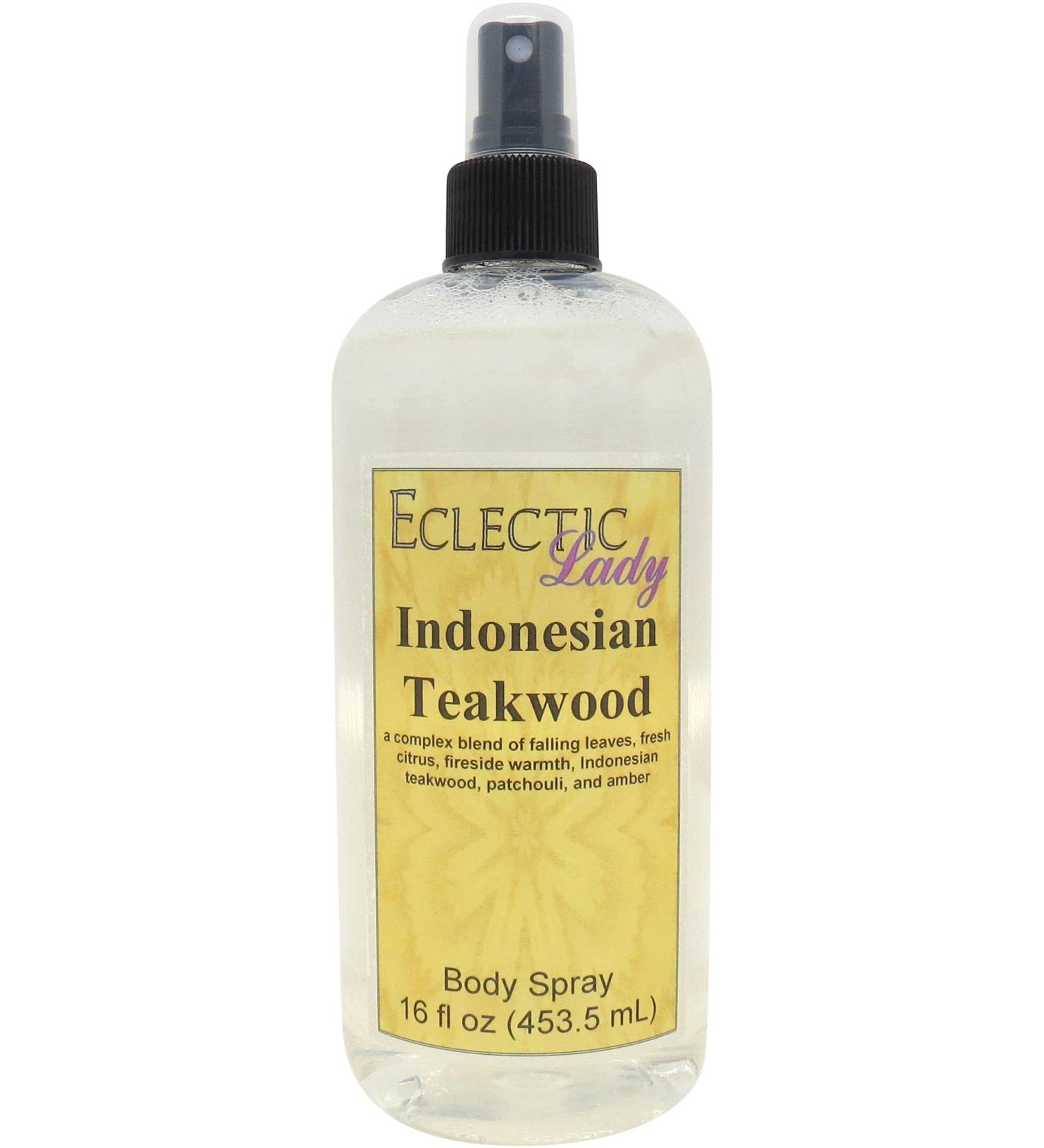 Indonesian Teakwood Body Spray 16 ounces Body Mist for Women with Clean Light & Gentle Fragrance Long Lasting Perfume with Comforting Scent for Men & Women Cologne with Soft Subtle Aroma For 16 Fluid Ounces - Buy Online on GoSupps.com