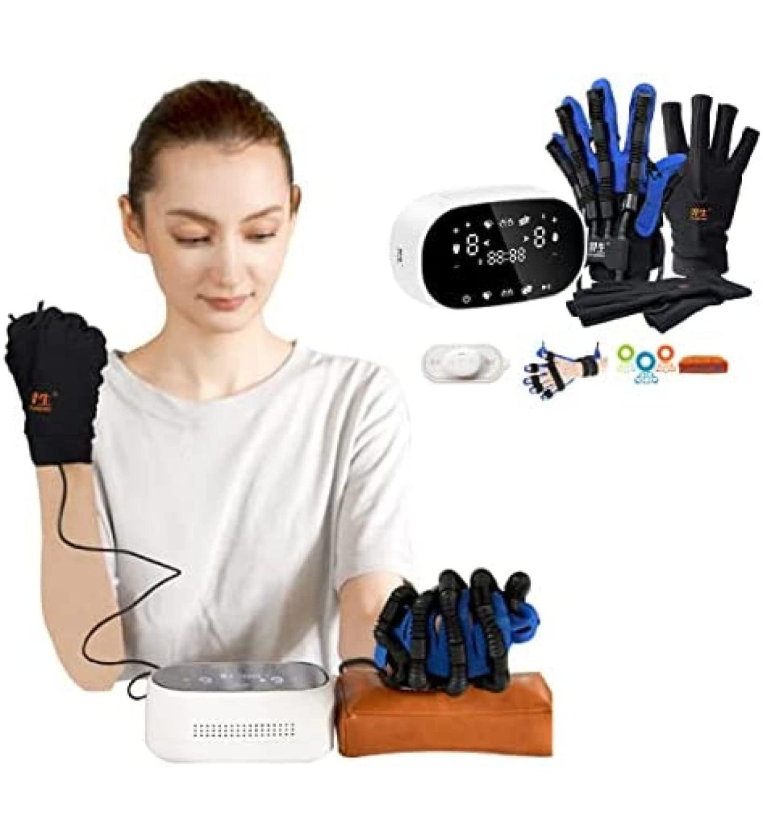 Upgraded Rehabilitation Robot Gloves Automatic Finger Rehab Training Orthotics Finger Trainer for Adults/Teenager Intensity Can Be Adjusted Mobile Phone Can Record Data Synchronously LefthandXL  - Buy Online on GoSupps.com