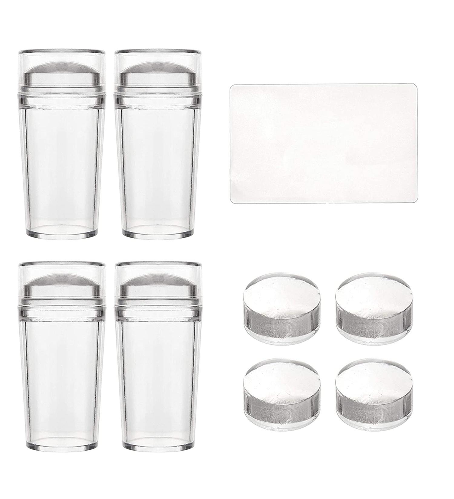 Buy Niceneeded Nail Art Schaber-Set | 4 Silicone Stamper Heads & 8 Clear Nail Stamps for DIY Nail Art | International Shipping Available - Buy Online on GoSupps.com