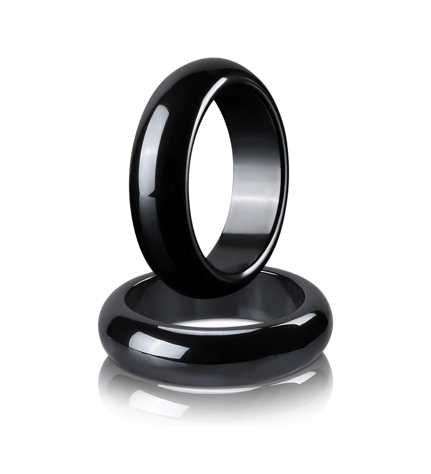 Genuine Hematite Ring for Men and Women - Root Chakra Balancing Jewelry Gift - Size 6-12 - Buy Online on GoSupps.com