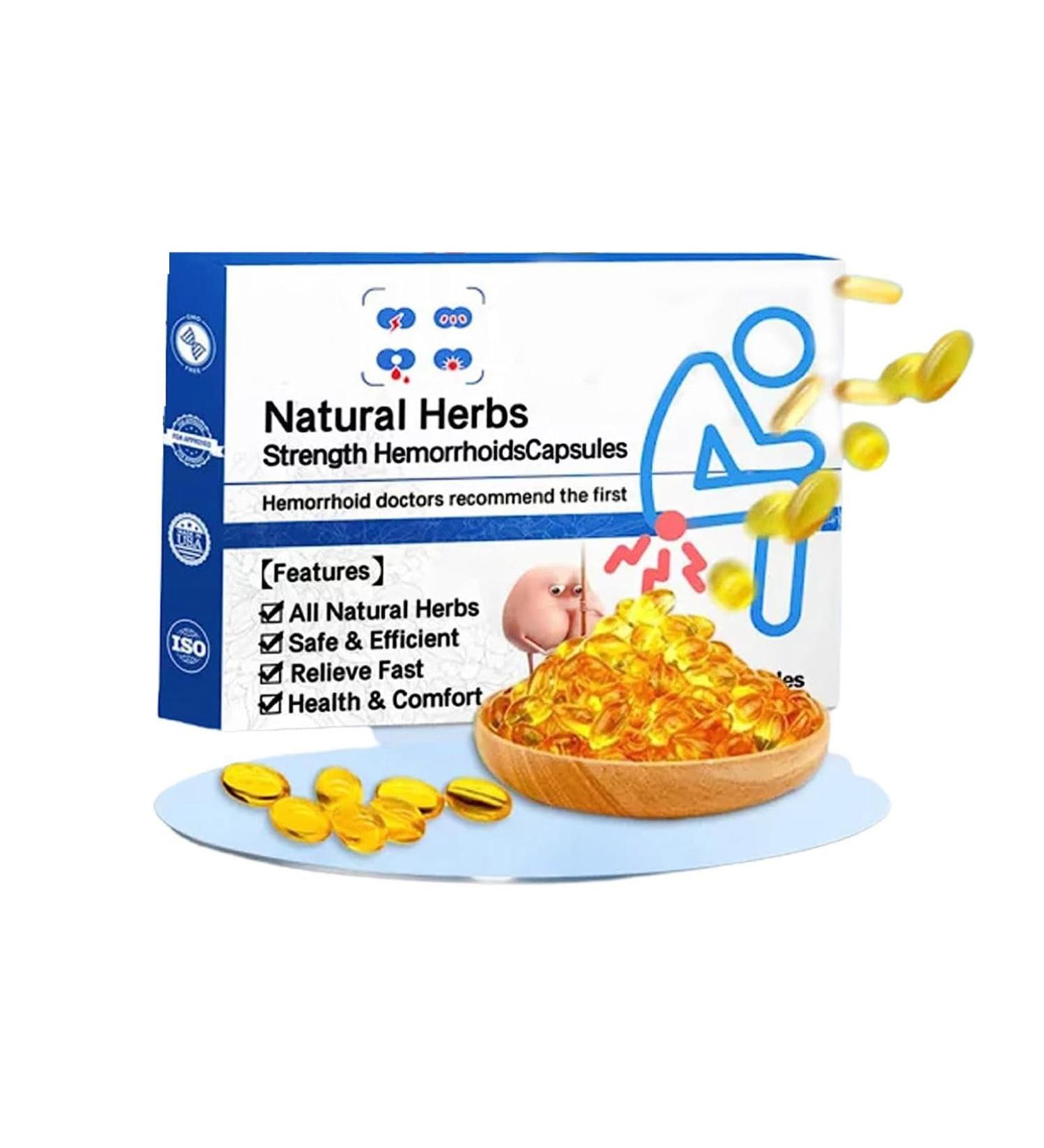 Heca Natural Herbal Strength Hemorrhoid Capsules 7pc/Box Natural Hemorrhoid Relief Capsules Helps Relieve Itching Burning Pain Or Discomfort Fast (1pcs) - Buy Online on GoSupps.com
