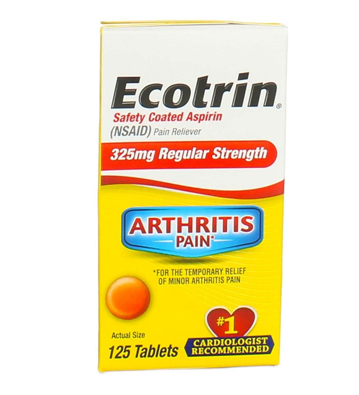 Ecotrin Safety Coated Aspirin 125ct 325mg Pack of 6 - Buy Online on GoSupps.com