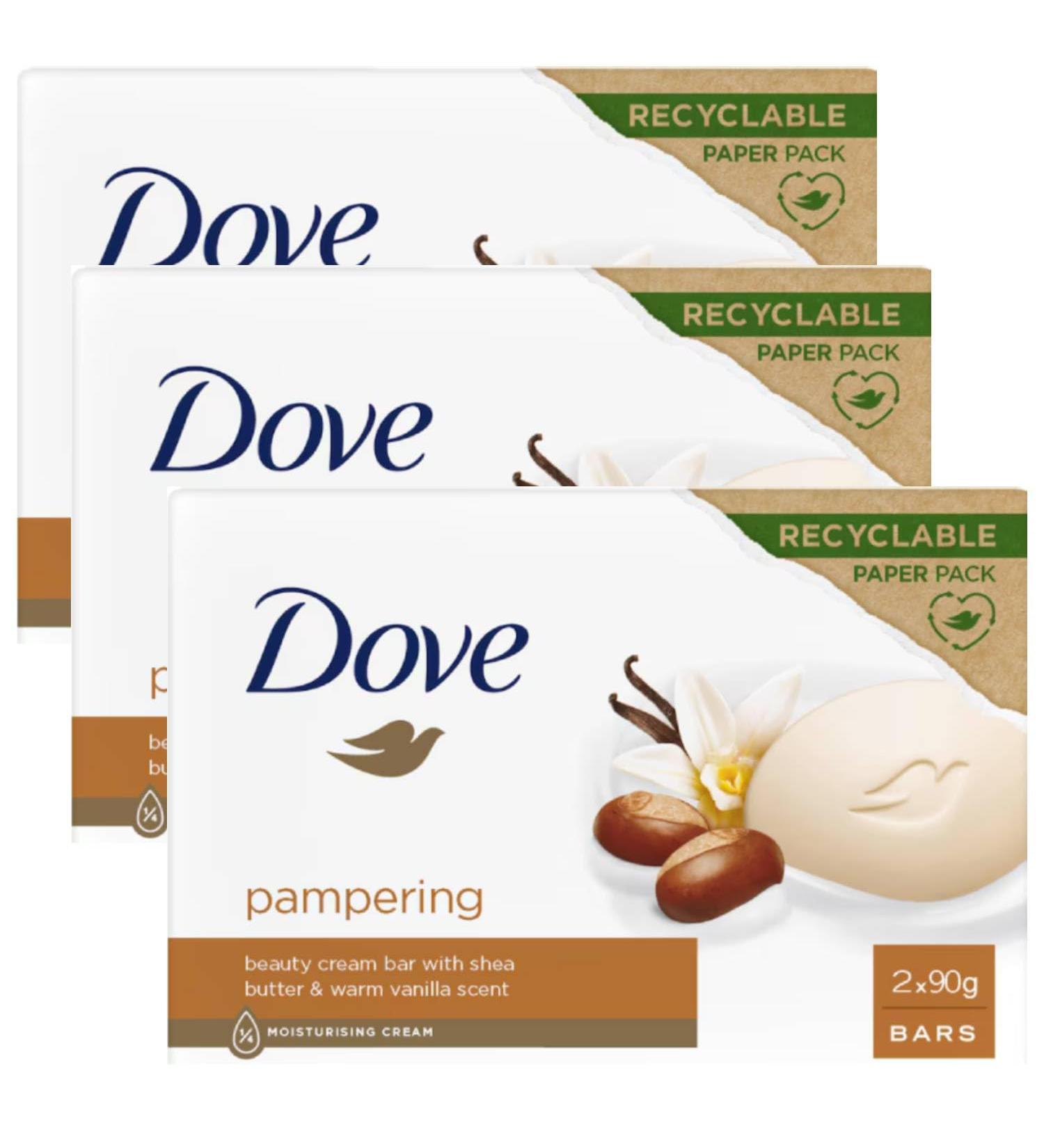  Dove Dove Beauty Cream Bar Moisturizing Solid Soap Vanilla and Shea Butter 2 x 90g 3 Units - Buy Online on GoSupps.com