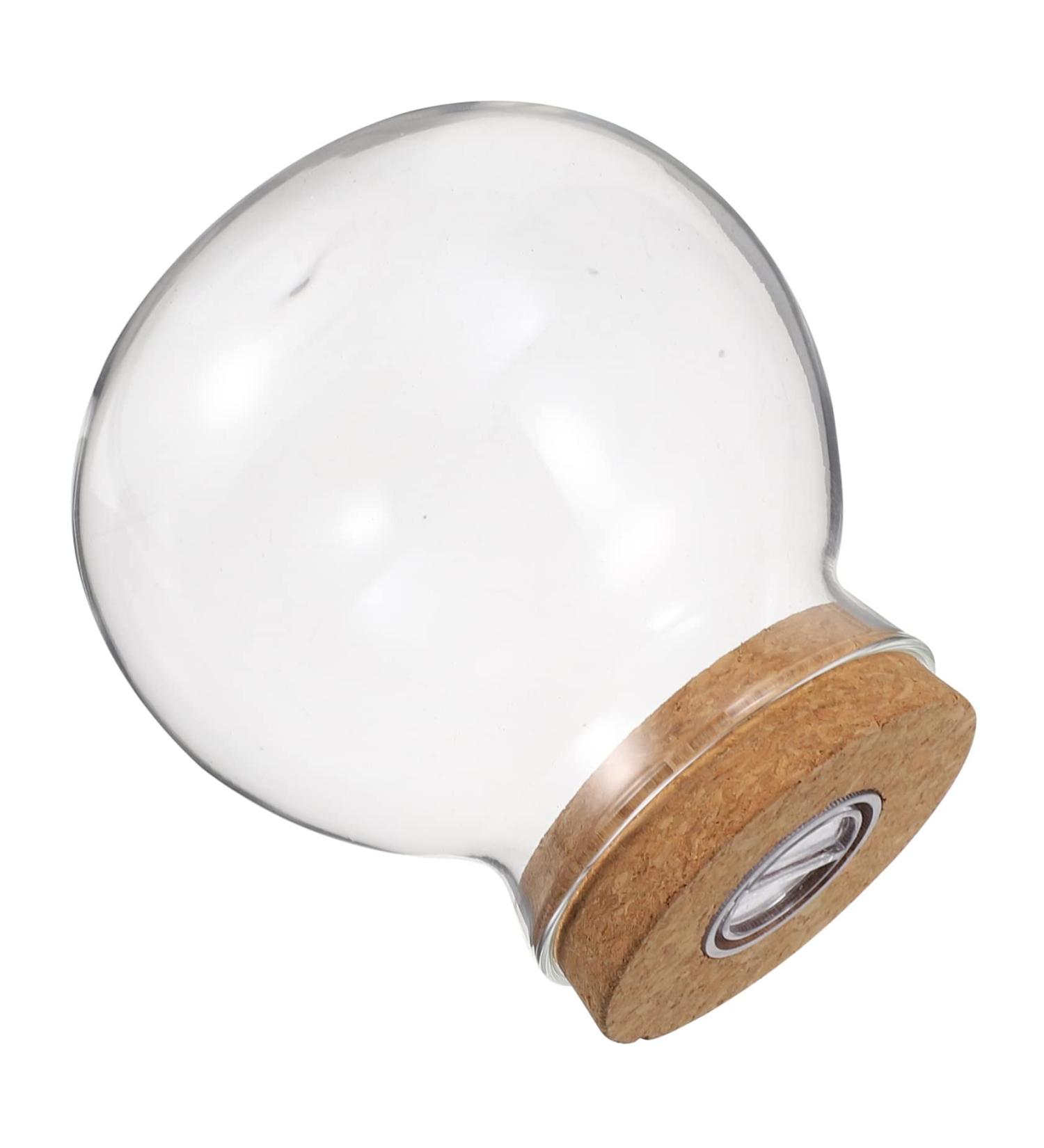 TOBBOMEY Landscape Bottle Fish Tank Mini Fish Bowl Aquarium LED Light Jars Lamp White High Borosilicate Glass 12X10X10cm - Buy Online on GoSupps.com