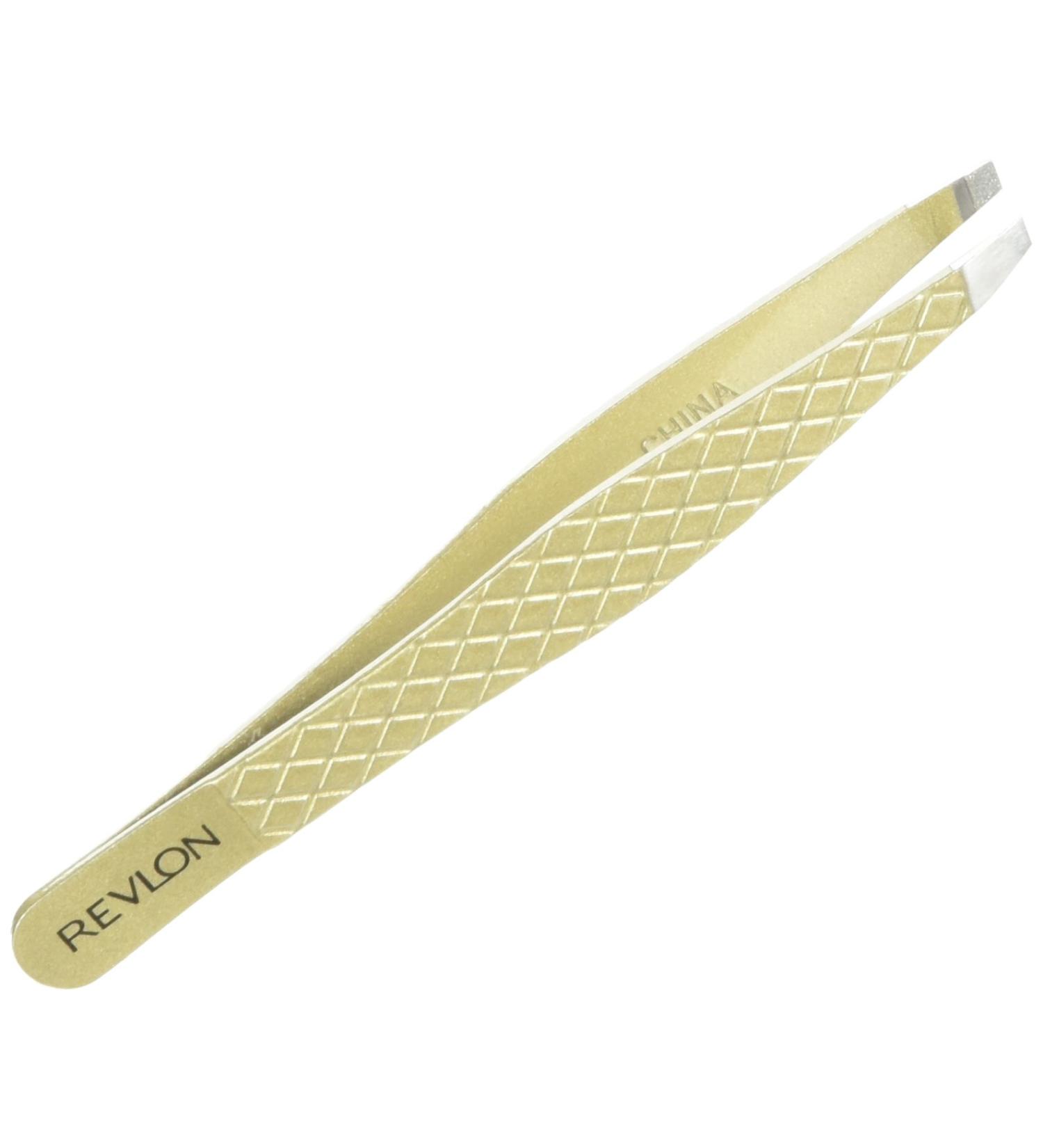 Revlon Gold Series Slant Tweezer - Precision Eyebrow Shaping Tool - Buy Online on GoSupps.com