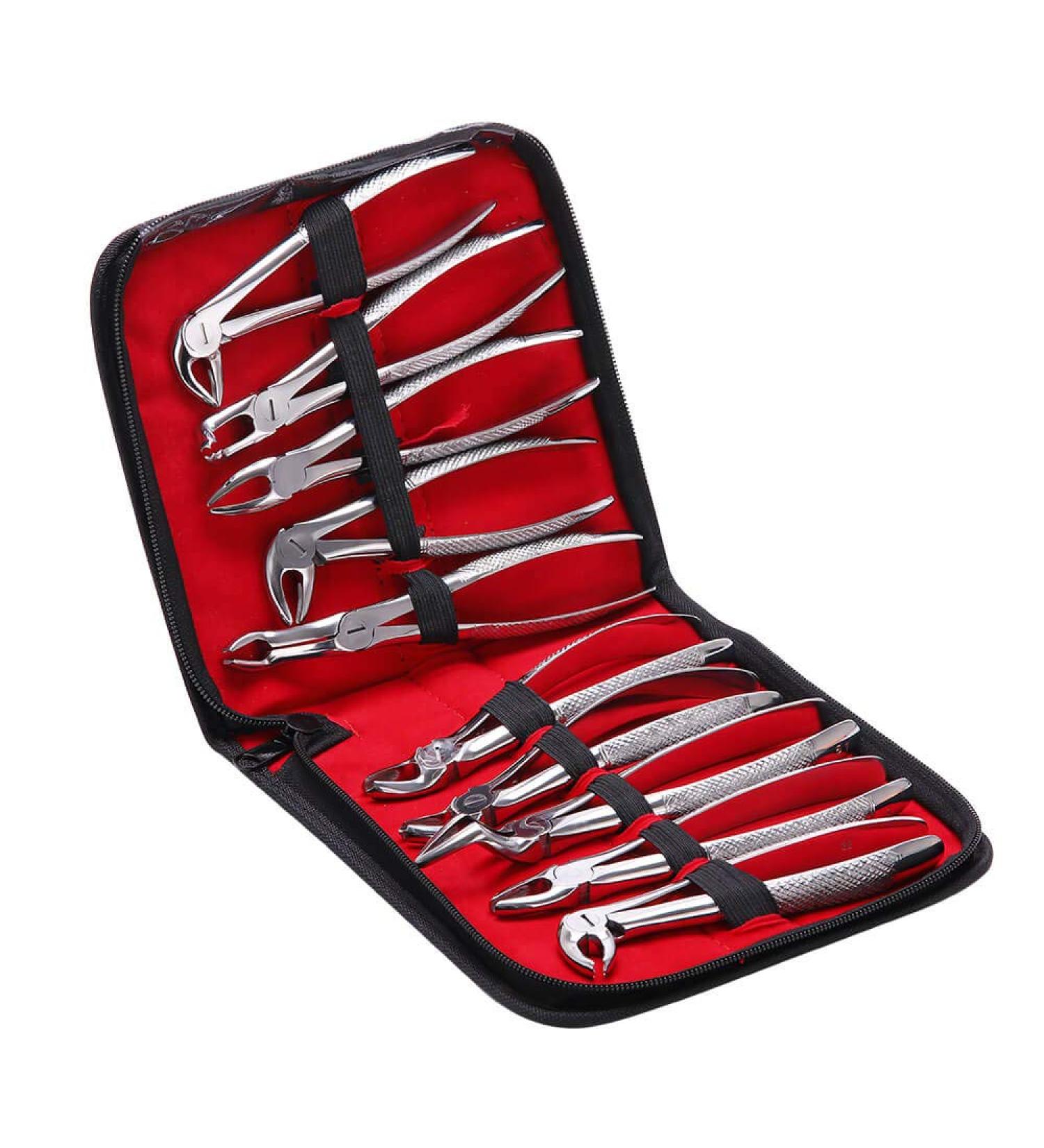 LMEILI Stainless Steel Tooth Extraction Forceps Kit - Dental Surgical Pliers for Adults | International Shipping Available - Buy Online on GoSupps.com