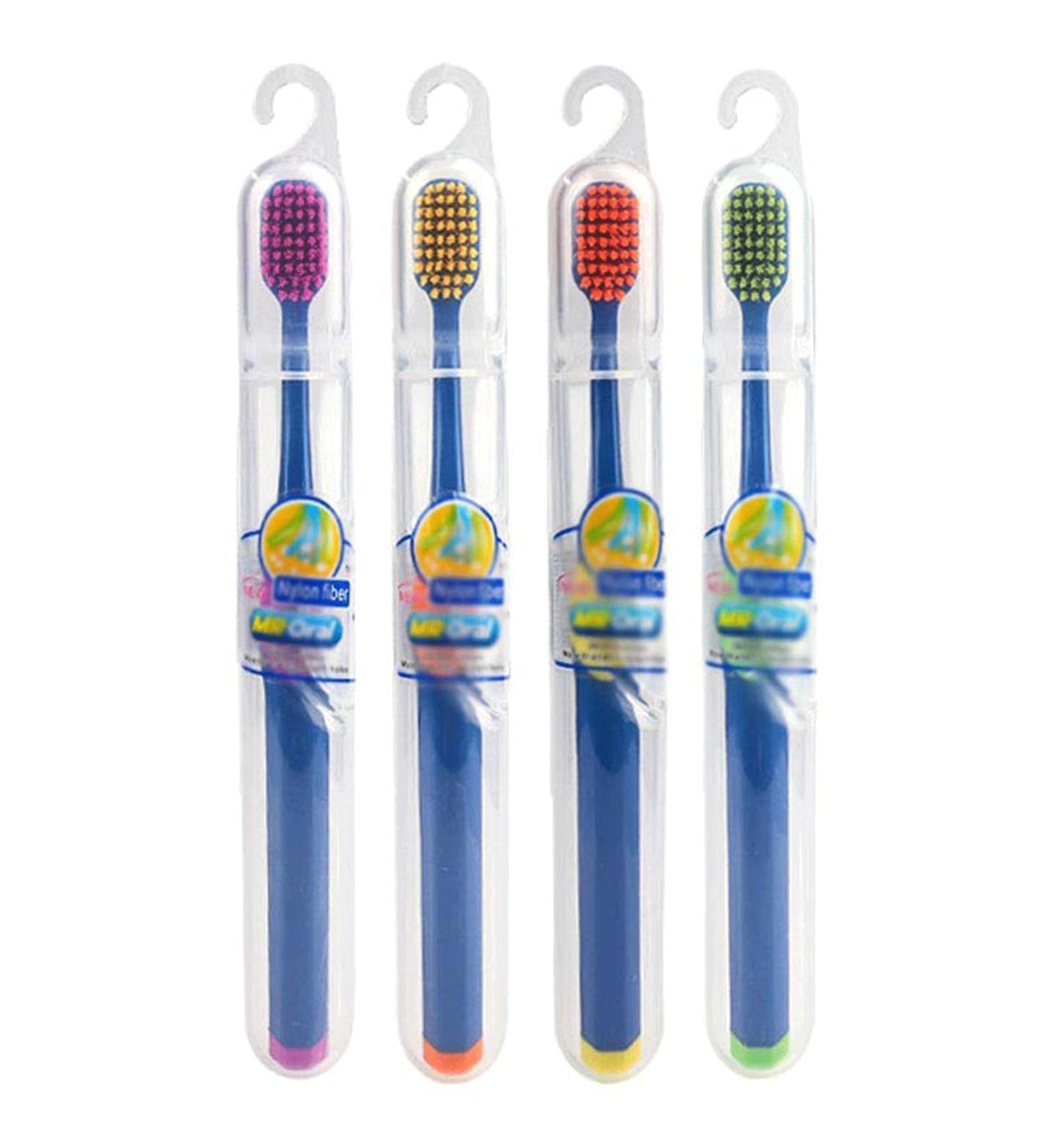Wxpjmdfc Manual Toothbrush - Medium-Hard Bristles Pack of 4 Travel Toothbrushes for Men & Women Individually Packaged Body Care - Buy Online on GoSupps.com