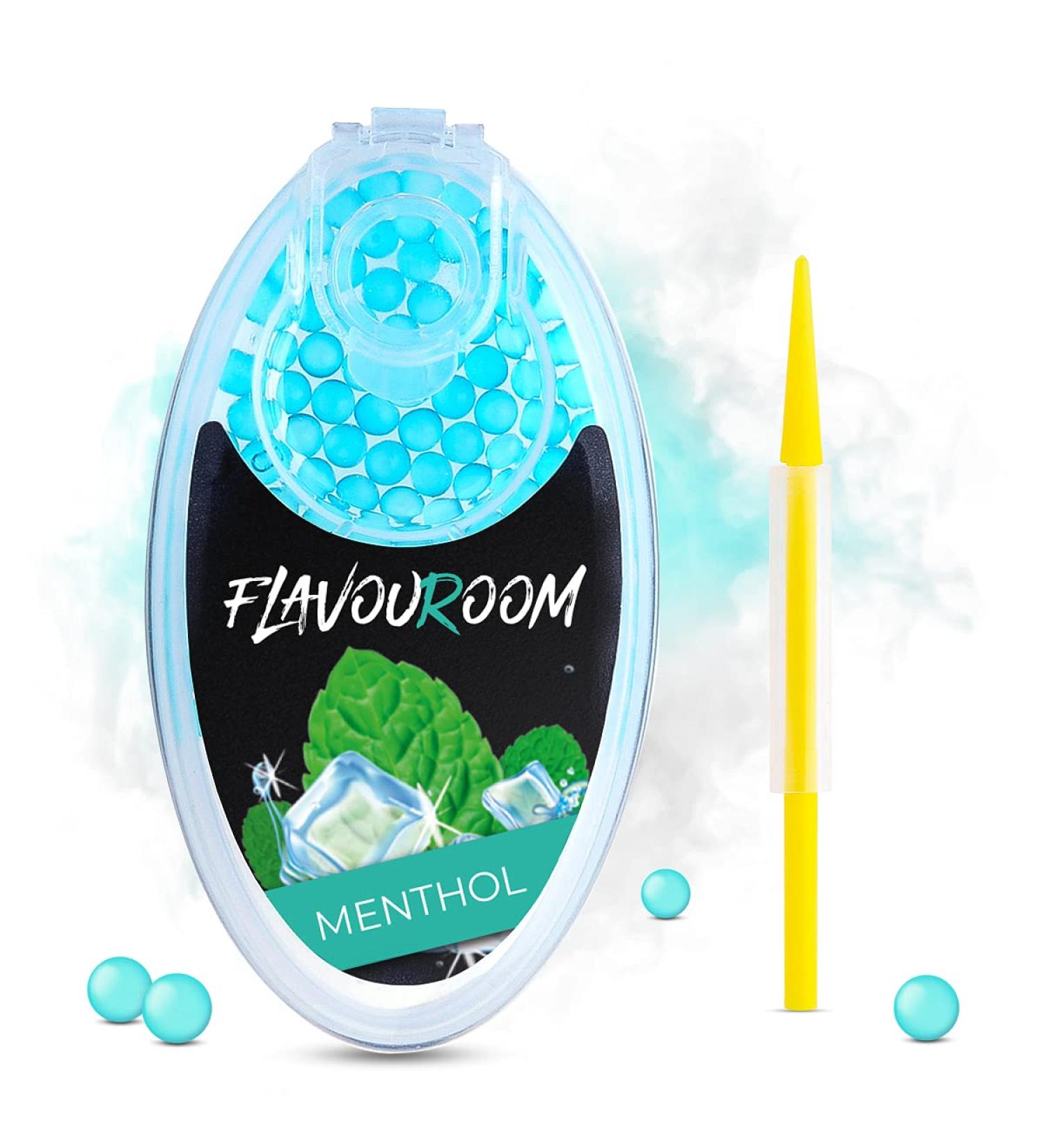 Flavoroom Premium Menthol Balls - 100 DIY Capsules for Unforgettable Flavor | Includes Storage Box for Aromatic Click Sleeves - Buy Online on GoSupps.com