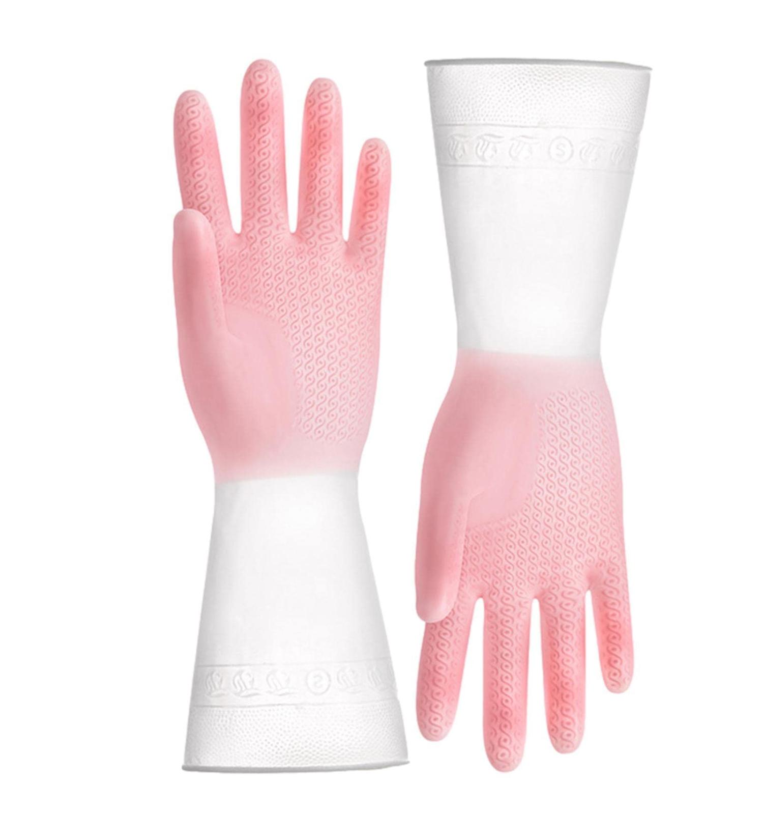 Rubber Gloves Rubber Kitchen Gloves Waterproof Household Cleaning Rubber Gloves for Kitchen Cleaning Dishes and Gardening - Buy Online on GoSupps.com