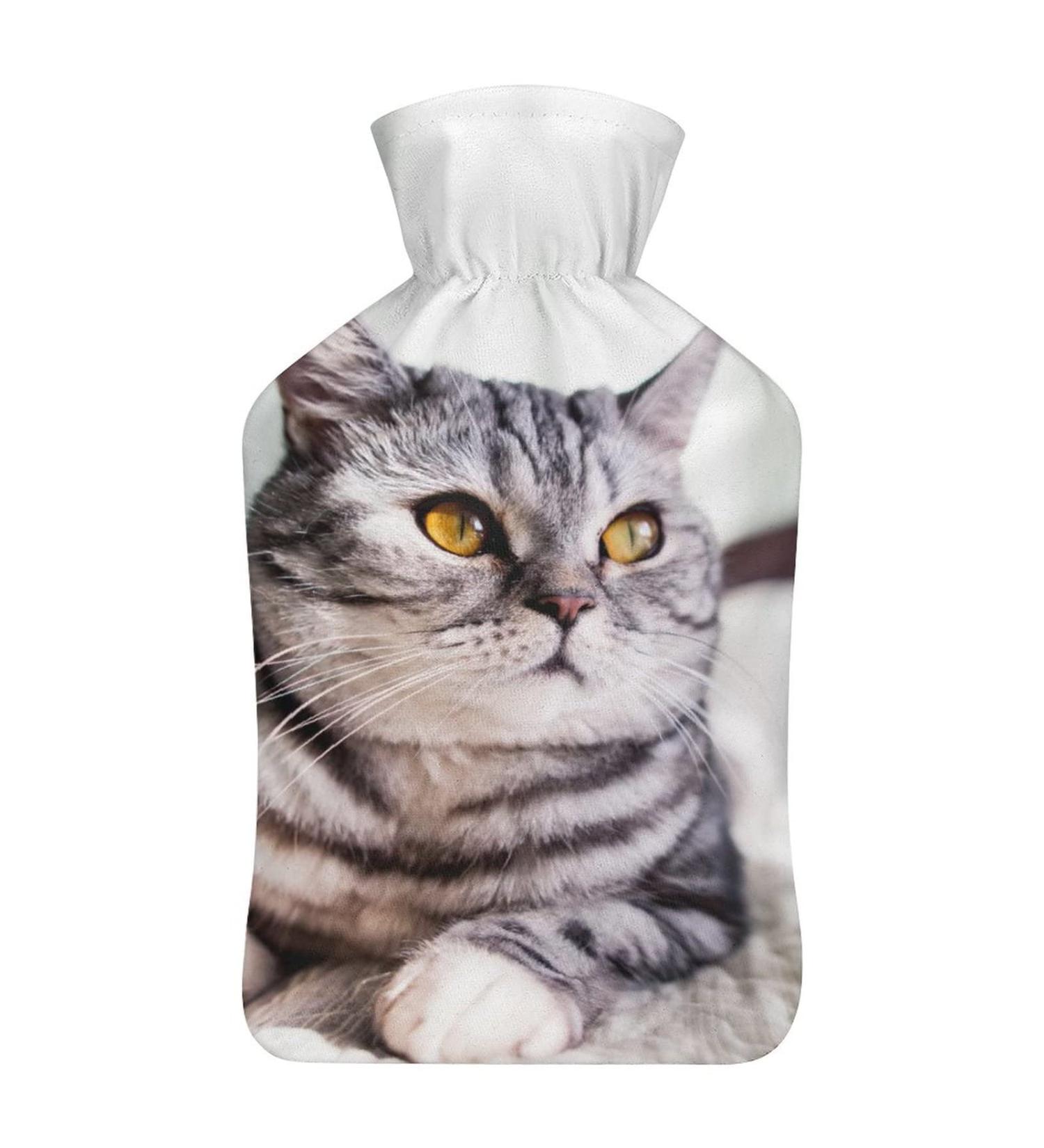 Fat Cat Hot Water Bottle with Plush Cover - Cozy Hand Warmer for Adults & Children (26.5x15.3cm) - International Shipping - Buy Online on GoSupps.com