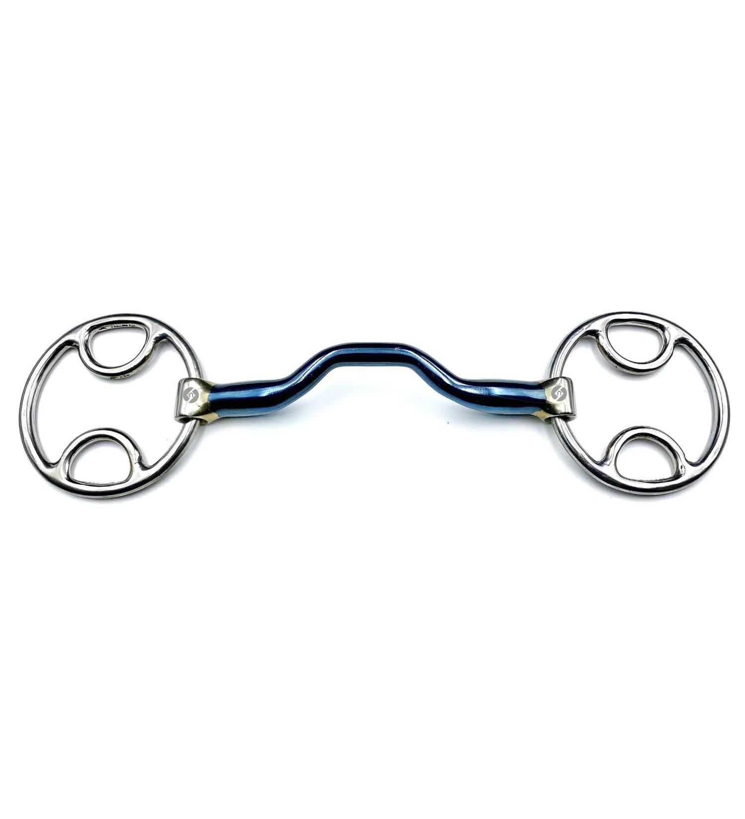 OTTE Ported Blue Sweet Iron mouthpiece Beval / Bevel Horse Bit Snaffle Loose Ring (5.5") - Buy Online on GoSupps.com