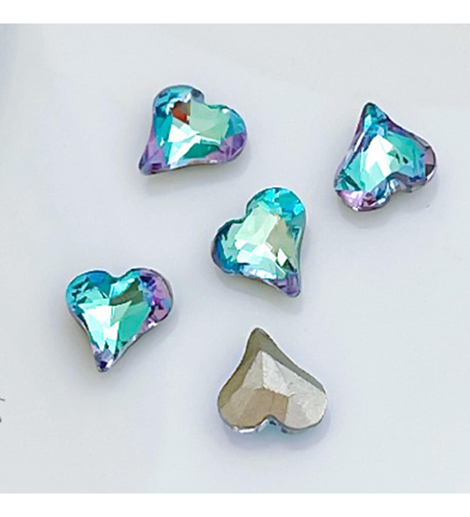 FEIlei 10x/Set Butterfly Nail Rhinestones Square Nail Charms DIY Hearts Nail Art Charms - Buy Online on GoSupps.com