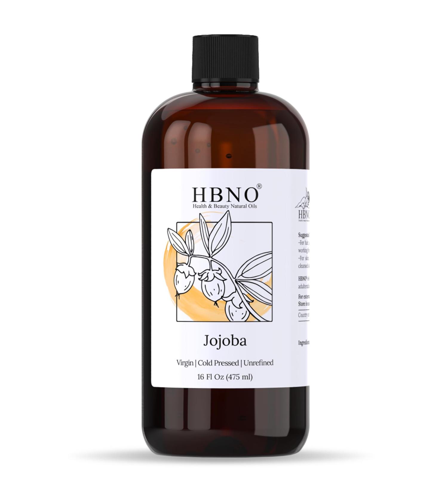 HBNO Jojoba Oil - 16 oz (475ml) Value Size - Ideal for Shampoos Conditioners Massage Blends Face wash Lotions and Skin Care Products. Jojoba 16 Fl Oz (Pack of 1) - Buy Online on GoSupps.com