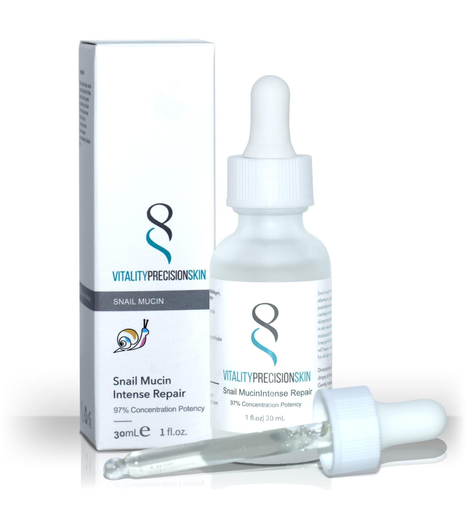 Vitality Precision Skin Snail Mucin Serum 97% Concentrate | Hydrating Anti-Aging Serum for Glowing Skin - International Shipping Available - Buy Online on GoSupps.com