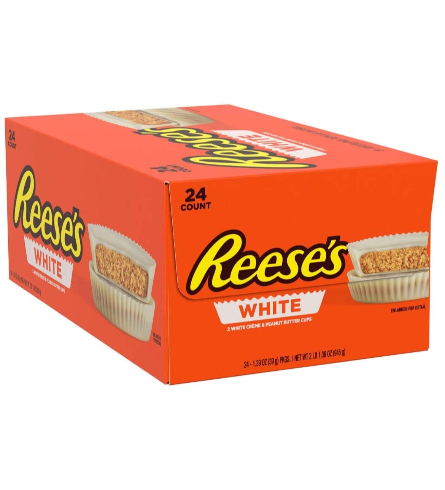 REESE'S WHITE 2 WHITE CREME & PEANUT BUTTER CUPS BOX OF 24 - Buy Online on GoSupps.com