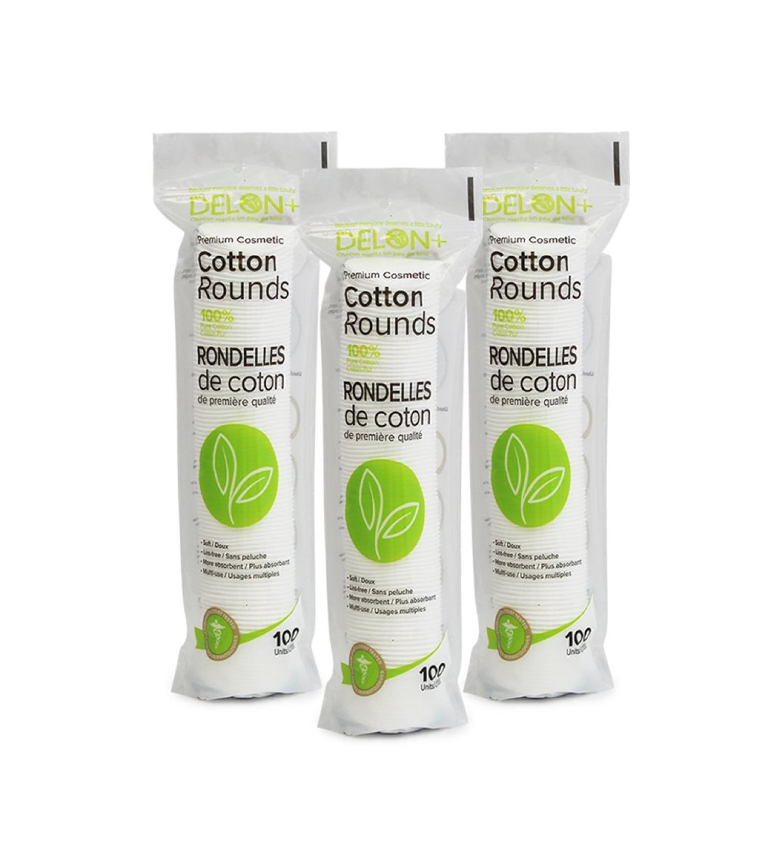 DELON Premium Cosmetic Cotton Rounds 300 Count - Soft & Absorbent Beauty Pads - Buy Online on GoSupps.com