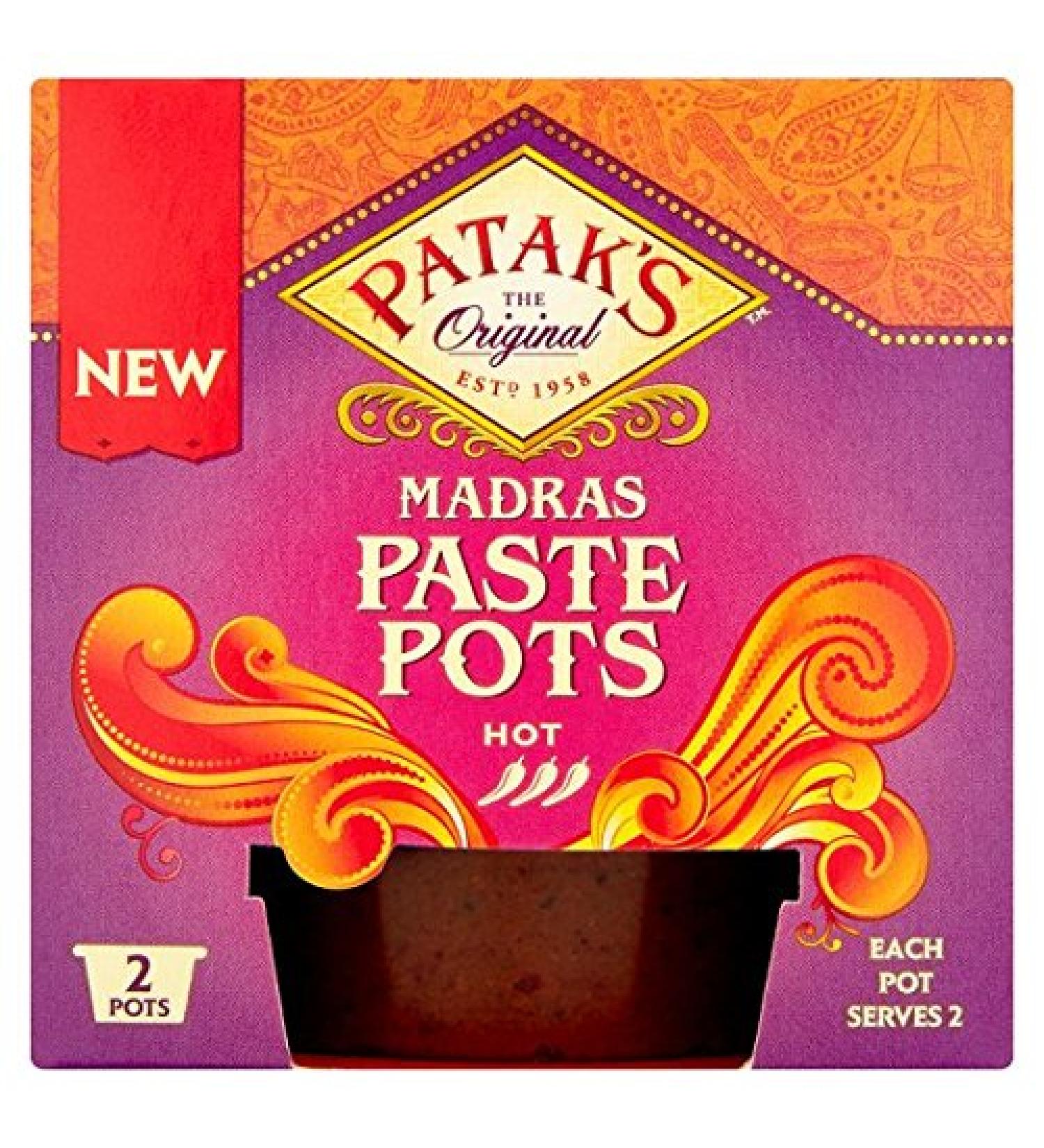 Patak's Pataks Madras Pack of 2 pots of pasta 70g