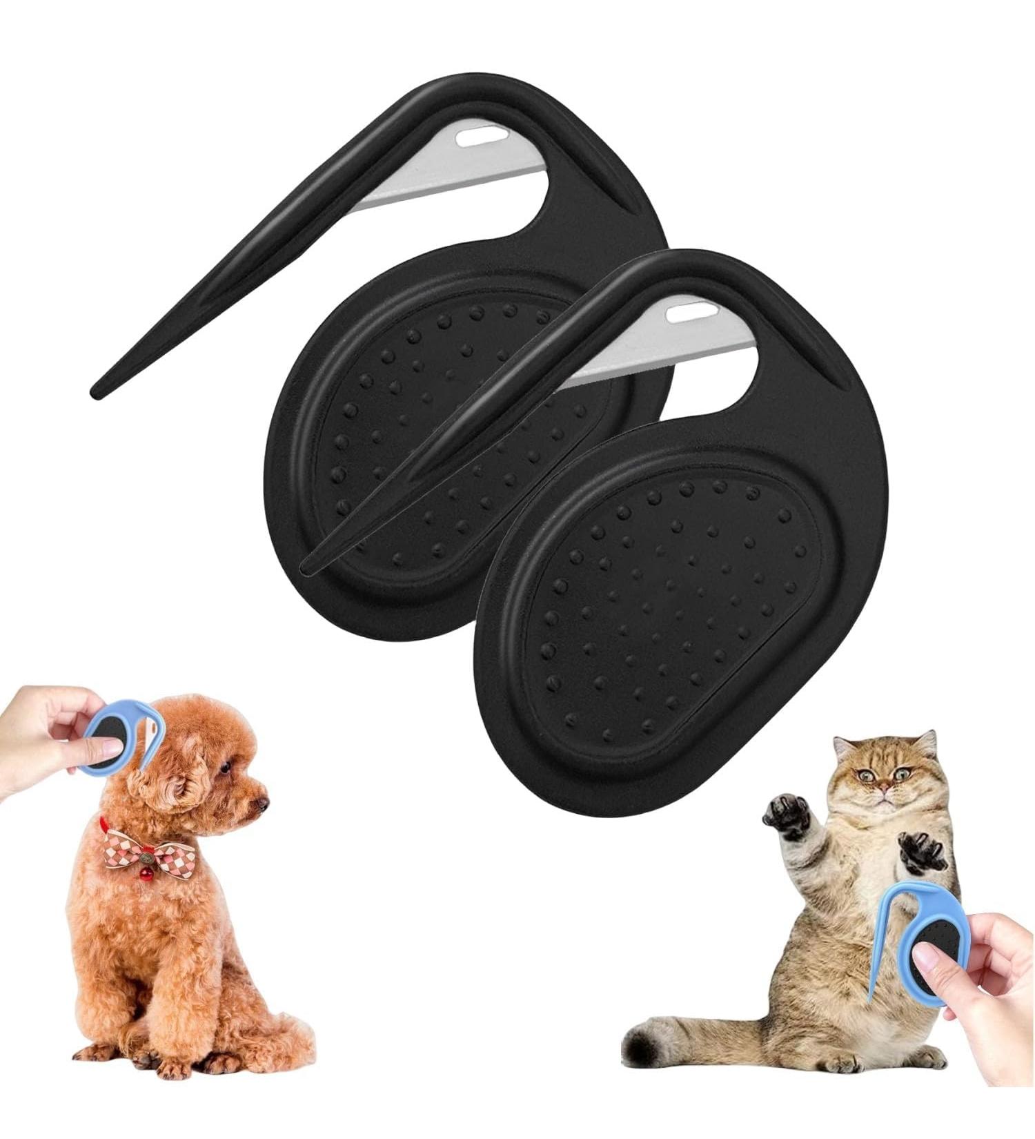2024 PET Knotting Comb - 3-in-1 Multifunctional Hair Removal Tool for Cats & Dogs | Steel Blade De-Filter Knife | Black - Buy Online on GoSupps.com