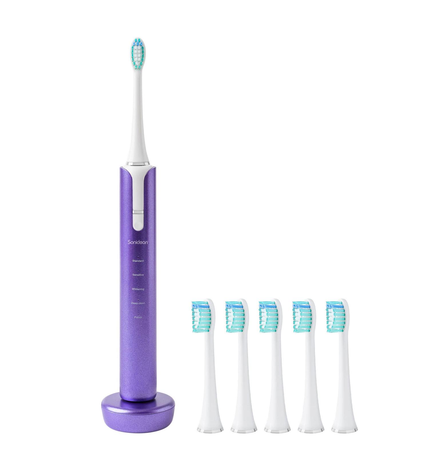 Soniclean Lux Sonic Toothbrush for Adults - Rechargeable 6 Heads Automatic & Refills in Purple | Best International Shipping - Buy Online on GoSupps.com