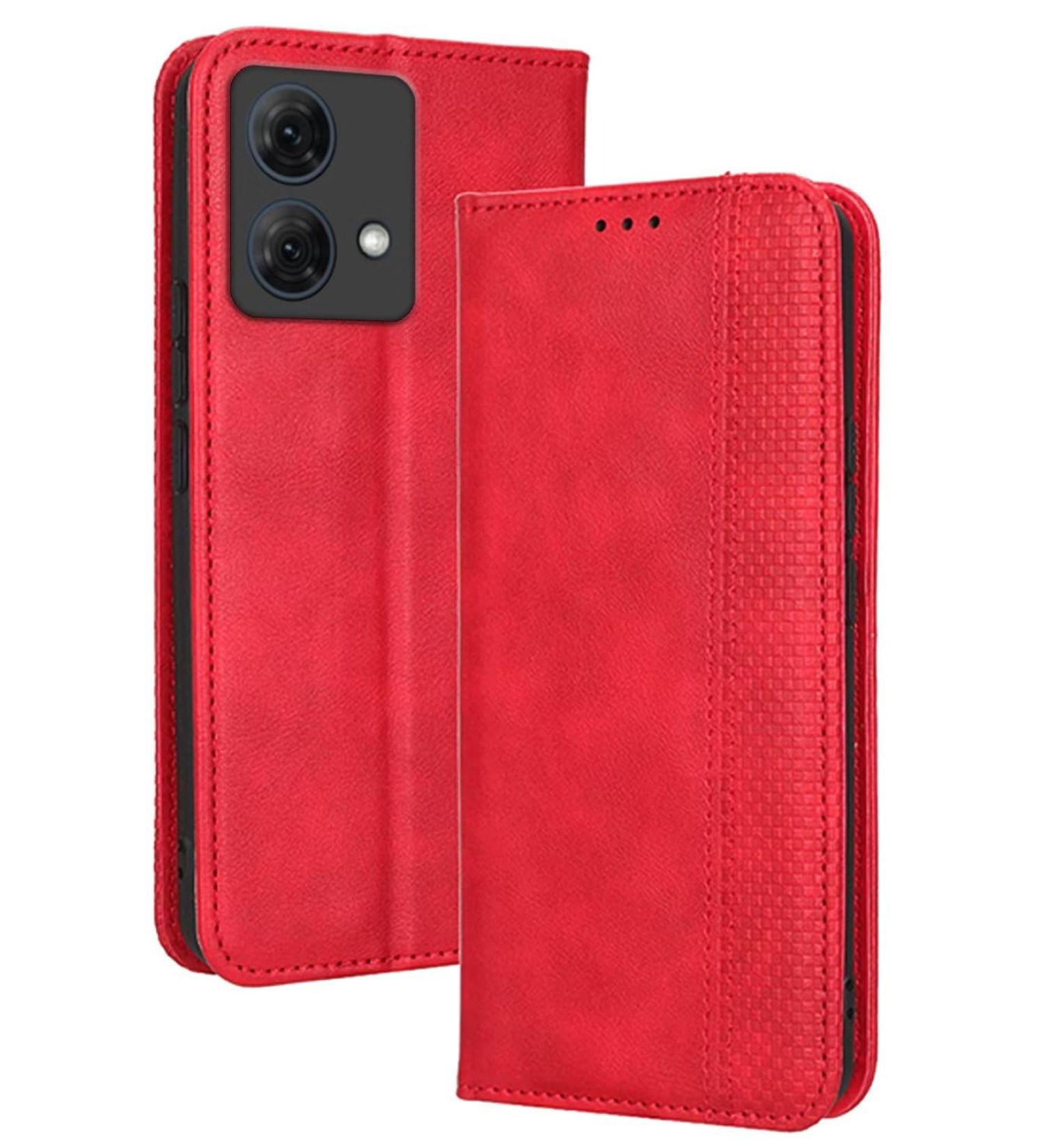 RankOne Flip Leather Case Cover for Motorola Moto G84 - Red | Premium Protection & Style (6.5 Inches) - Buy Online on GoSupps.com