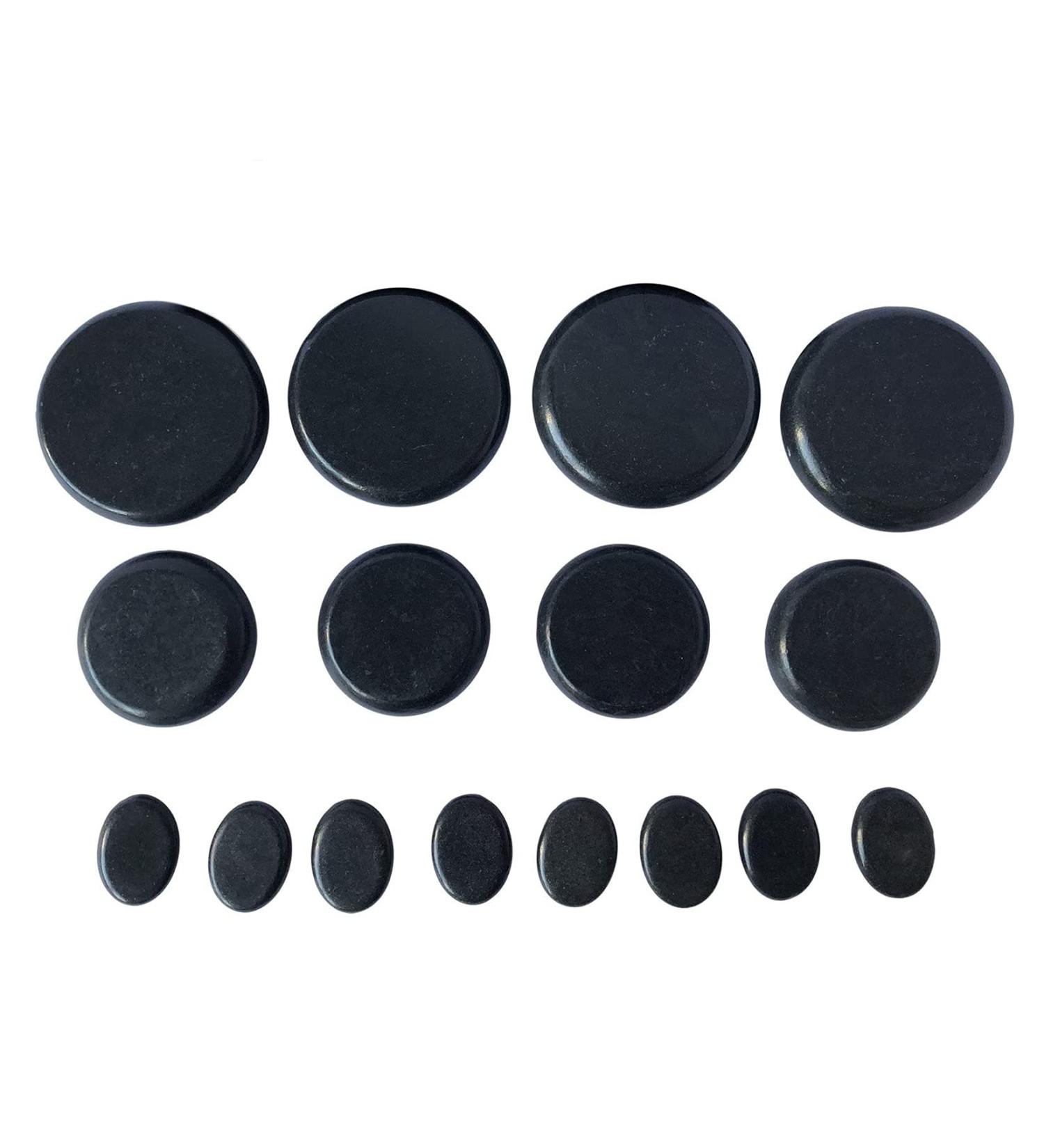 Oksano 16 Pack Large Hot Stone Massage Set - Basalt Stones for Spa Relaxation & Therapy - Buy Online on GoSupps.com