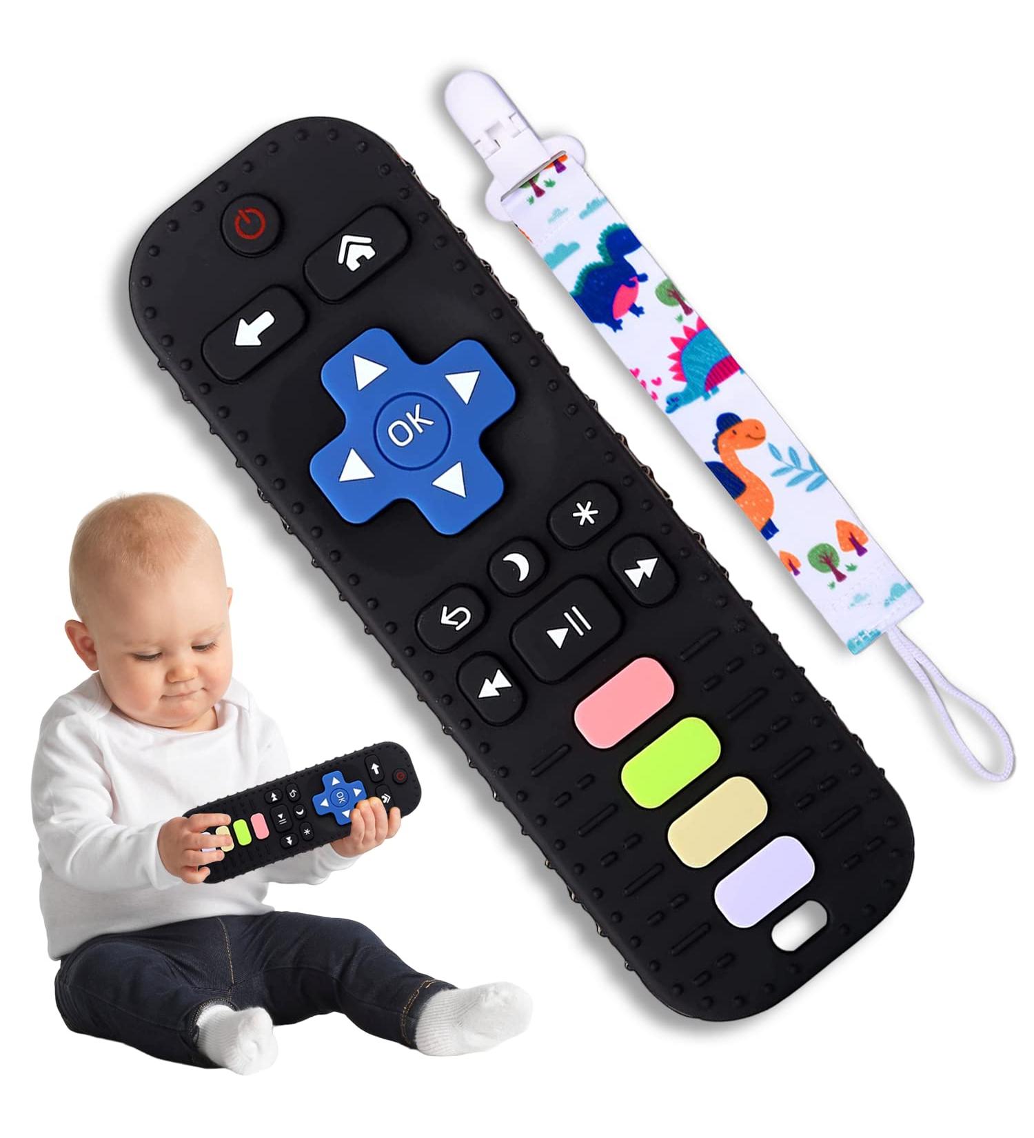 Silicone Remote Teething Toy for Baby | Remote Control Teether 3-12 Months | Black Remote - Buy Online on GoSupps.com