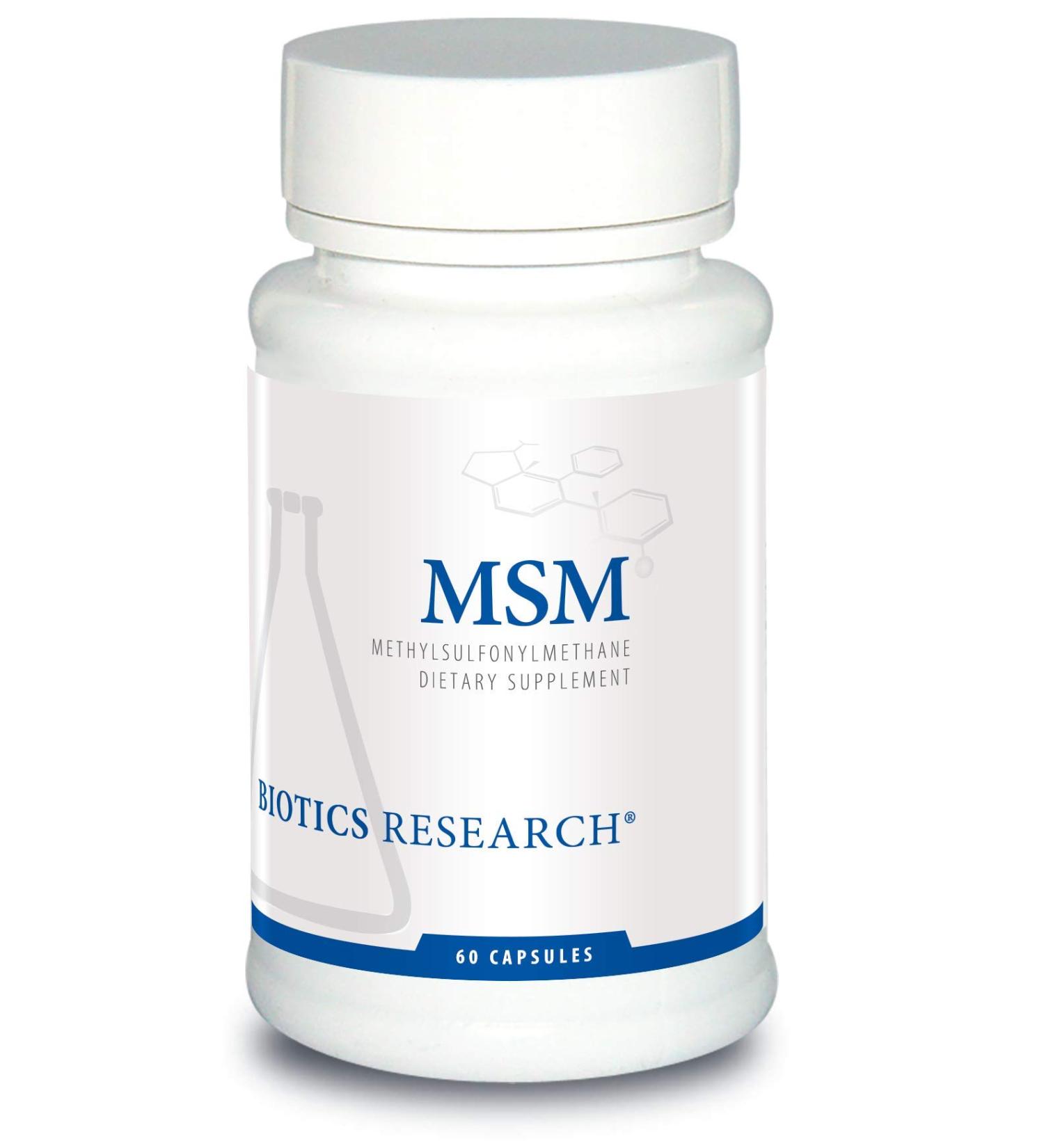 Biotics Research MSM Potent Sulfur Supplement Collagen Production Healthy Hair Skin & Nails Muscle and Joint Comfort. 60 Capsules - Buy Online on GoSupps.com