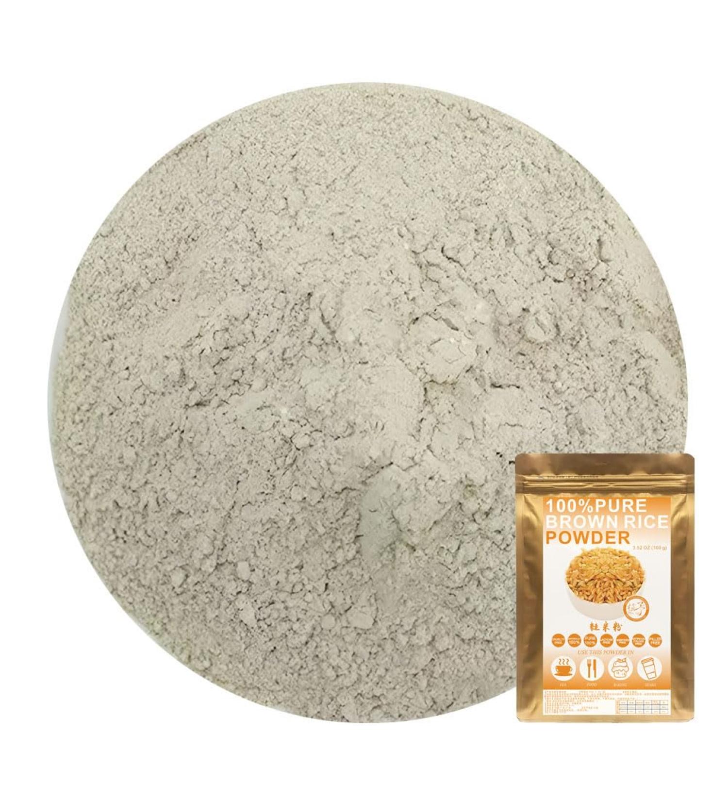 Buy 100% Pure Brown Rice Powder - Non-GMO Natural Wholemeal Flour for Drinks | 100g/3.25oz - No Fillers or Additives - Buy Online on GoSupps.com