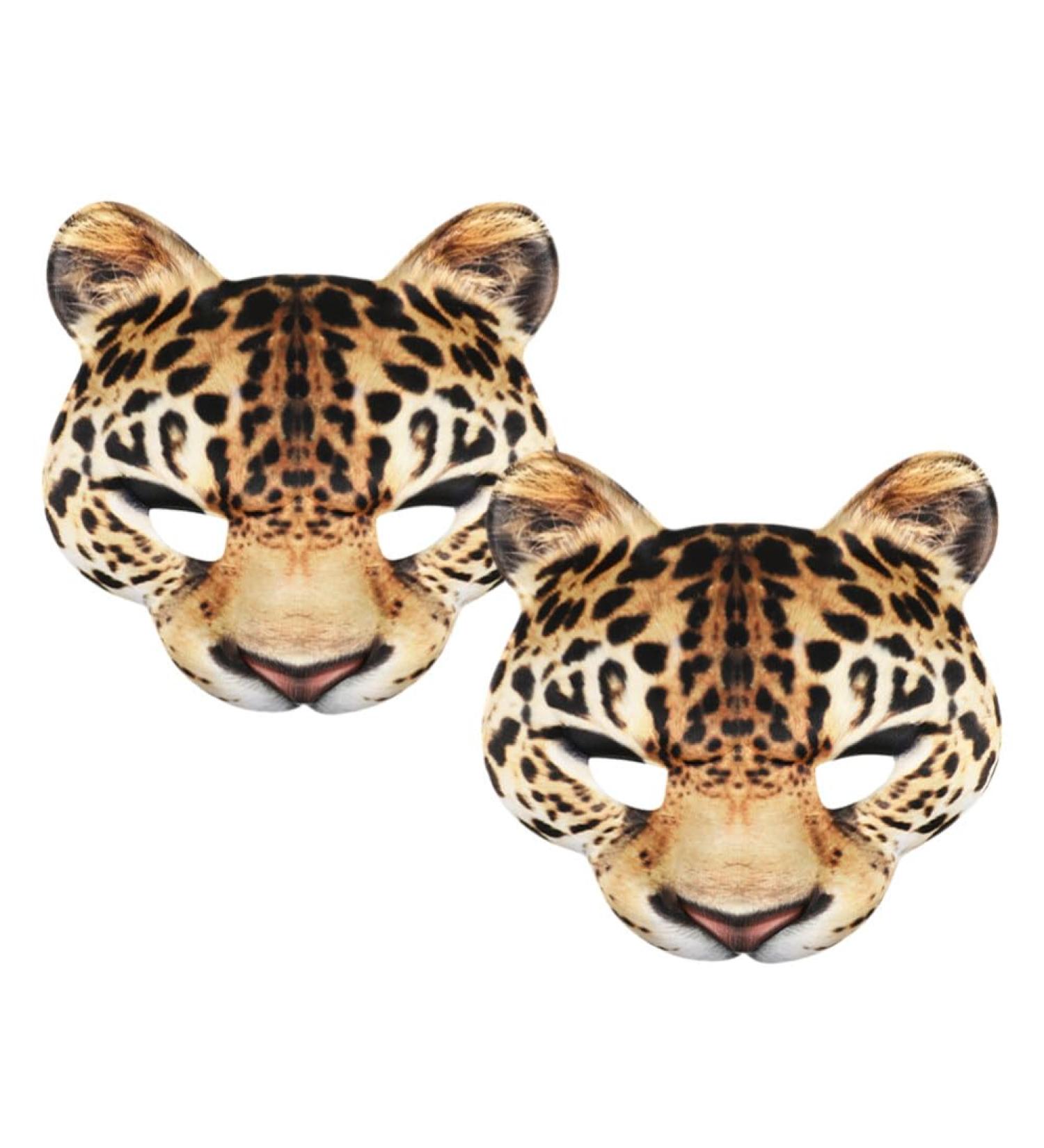 Pretyzoom 2-Pack Leopard Masks - 3D Animal Half-Face Masquerade Masks for Halloween & Costume Parties - Buy Online on GoSupps.com