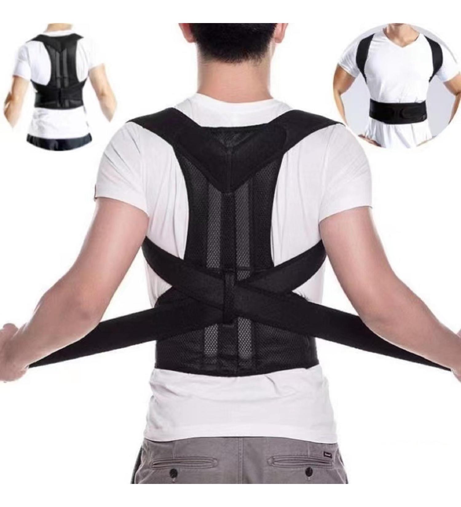 Jingshubo Adjustable Back Posture Corrector for Men & Women - Black B05 4XL | Lumbar Support & Spine Alignment - Buy Online on GoSupps.com