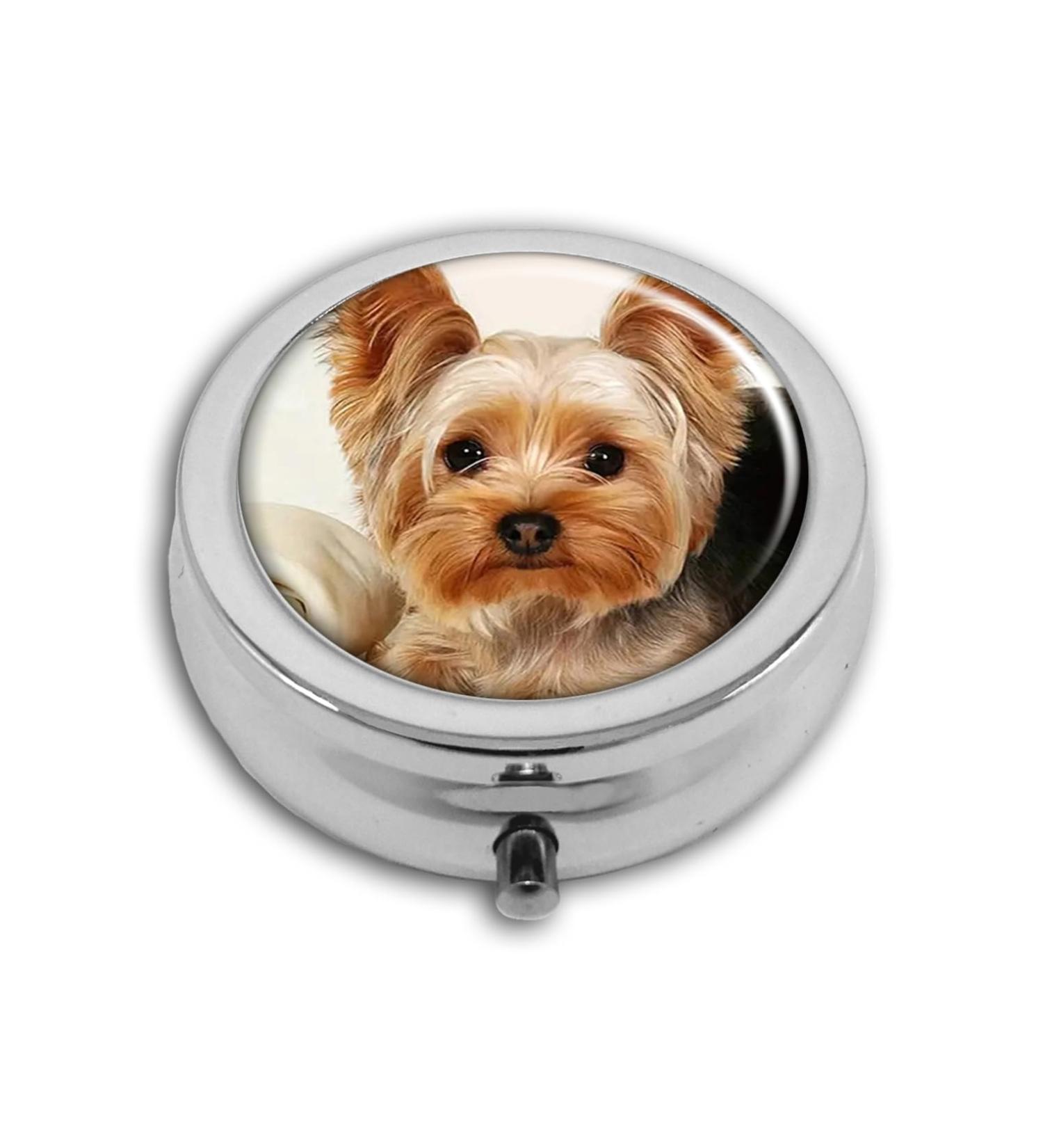 Travel Pill Case - Cute Puppy 3 Compartment Pill Box | Decorative Vitamin Organizer & Unique Gift - Buy Online on GoSupps.com